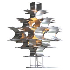 Aluminium sheet metal ''Cassiopeia'' table lamp by Max Sauze, 1970s