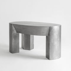 Modern Rubber, Stainless Steel, Waxed Aluminum Table by Jan Ankiersztajn