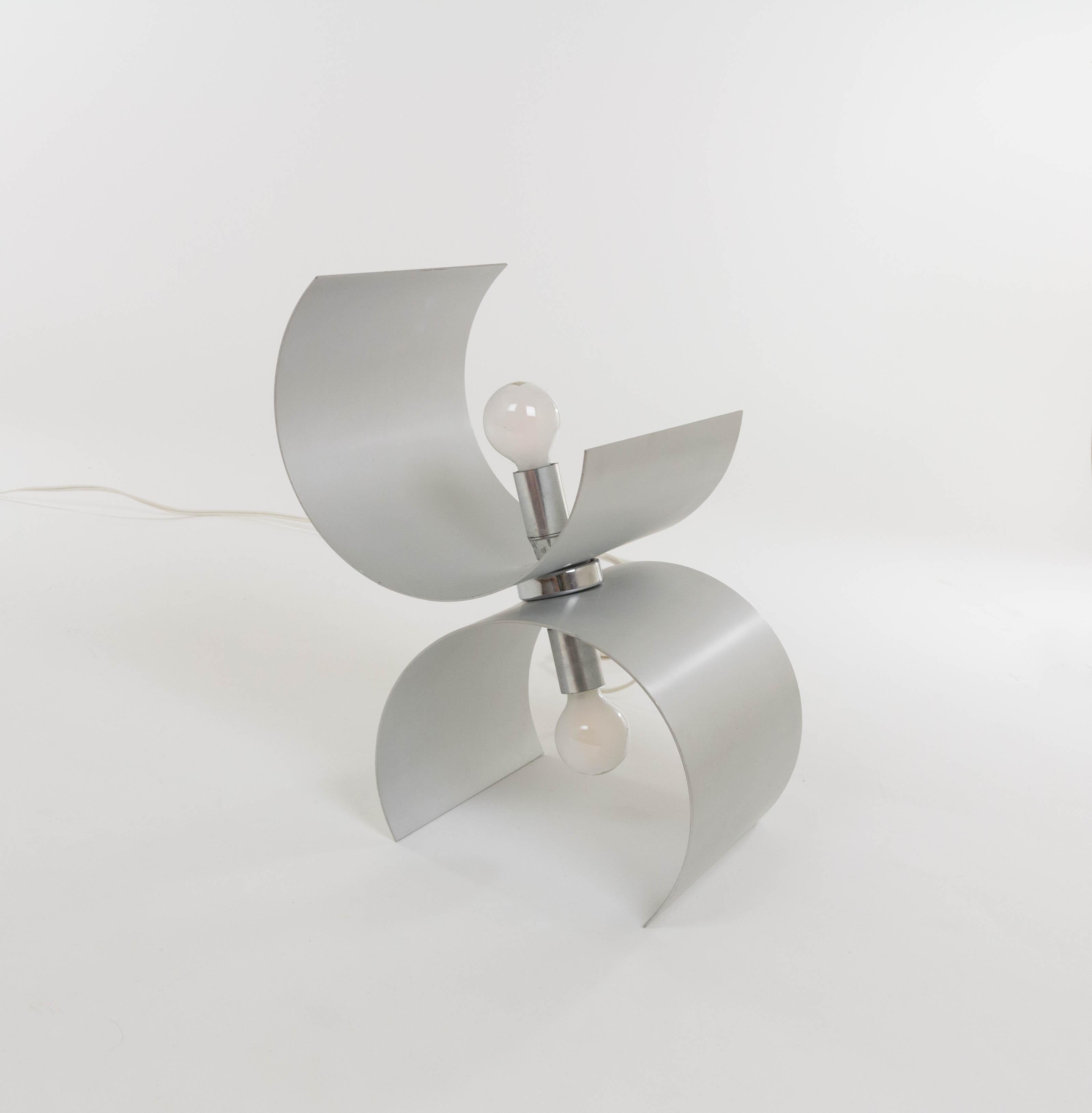 Late 20th Century Aluminium table lamp by Nucleo Sormani, 1970s For Sale