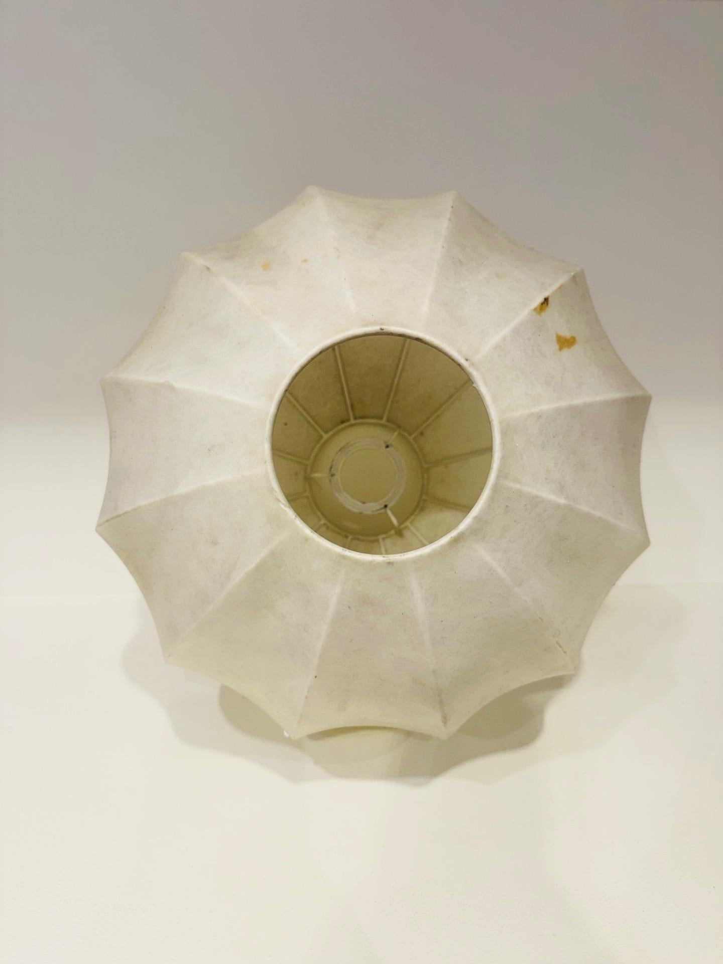20th Century Aluminium table lamp from circa 1960 with two original coccons shades For Sale