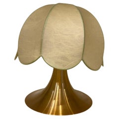 Lampada da tavolo in alluminio del 1960 circa con due paralumi originali CIRCA