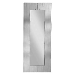 Espejo de pared de aluminio mod "Wave" de Lorenzo Burchiellaro- Años 70