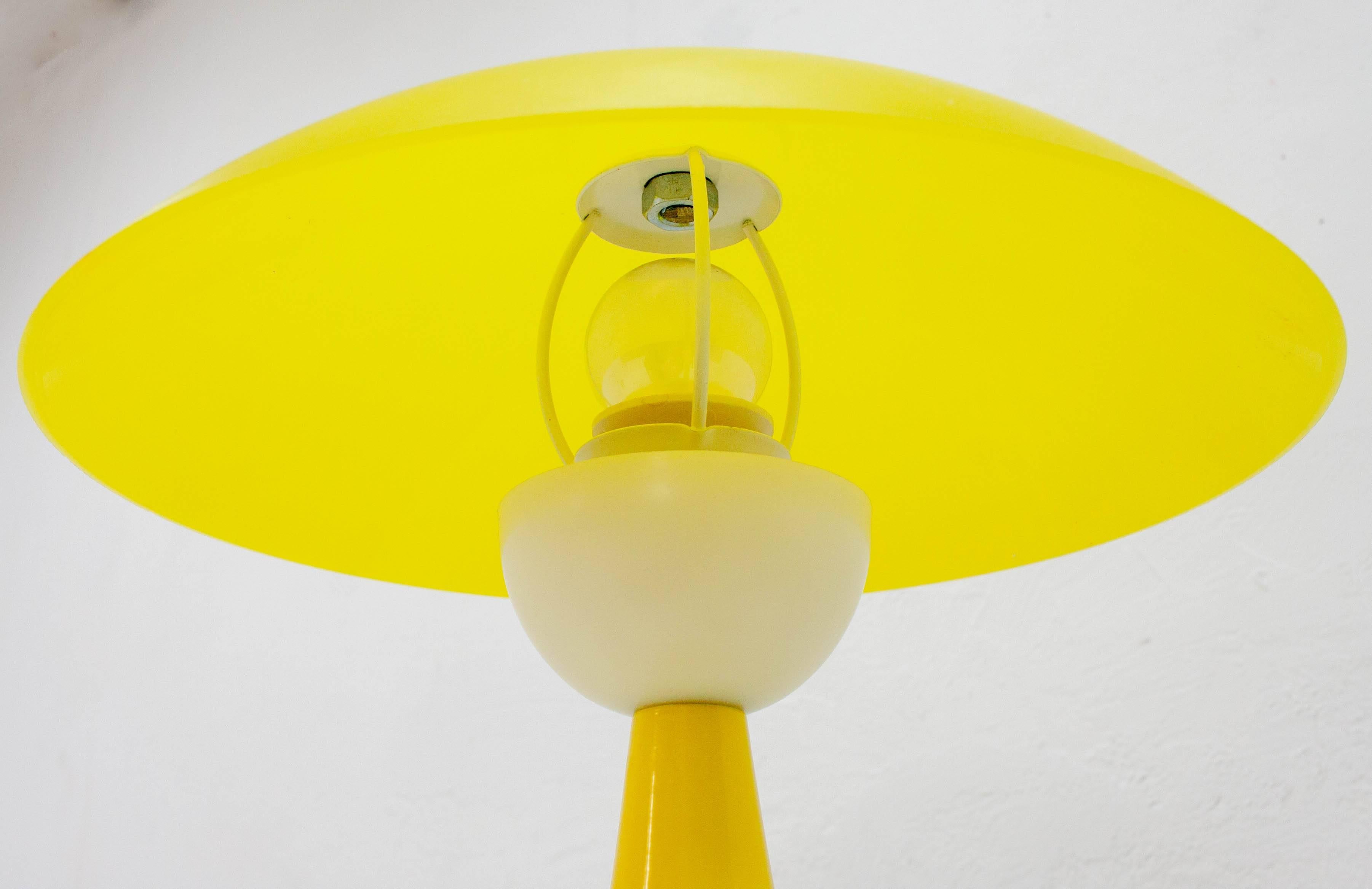 Modern Aluminor France Bright Yellow Table Lamp
