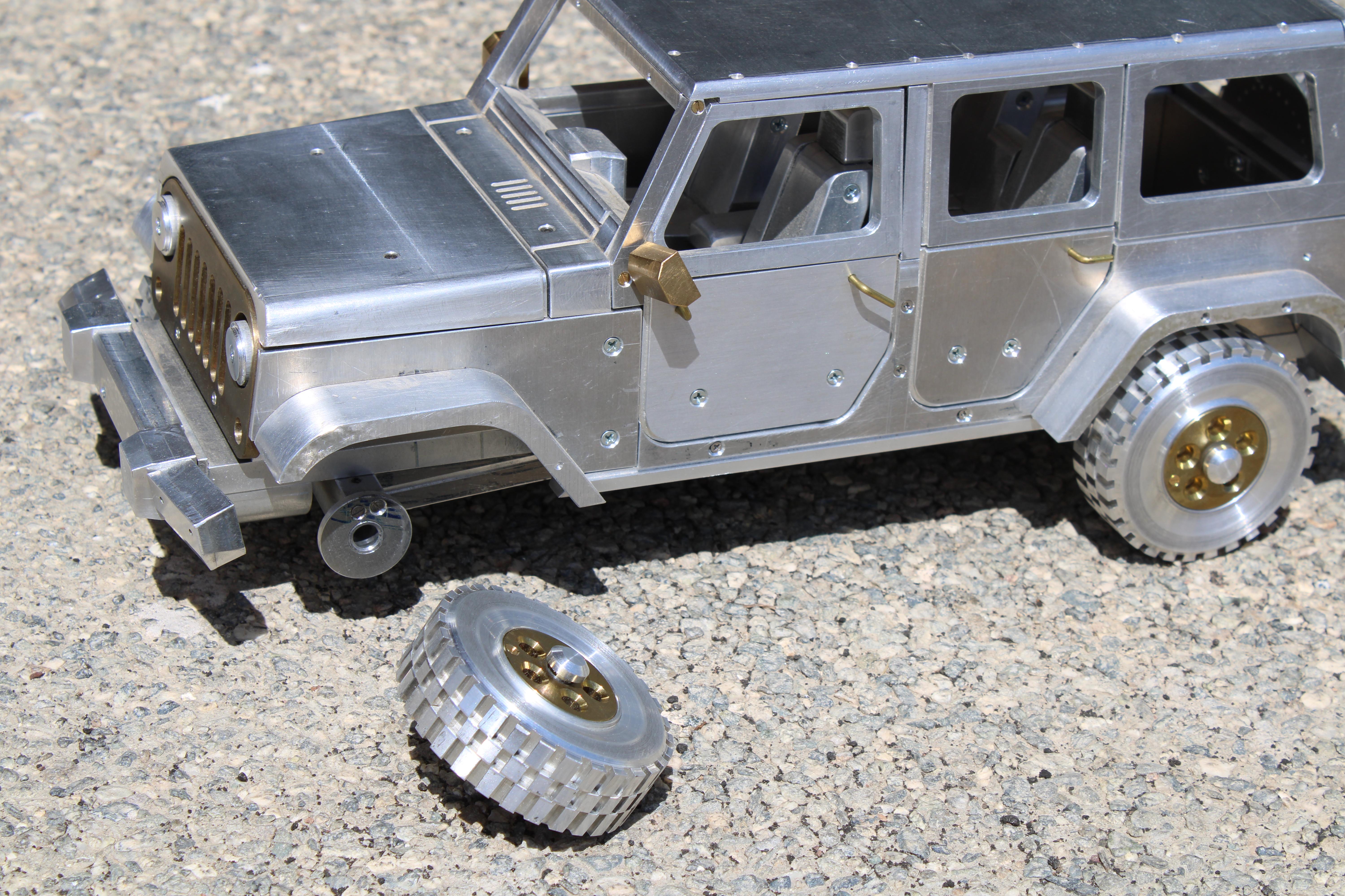 Aluminum and Brass Jeep For Sale 4
