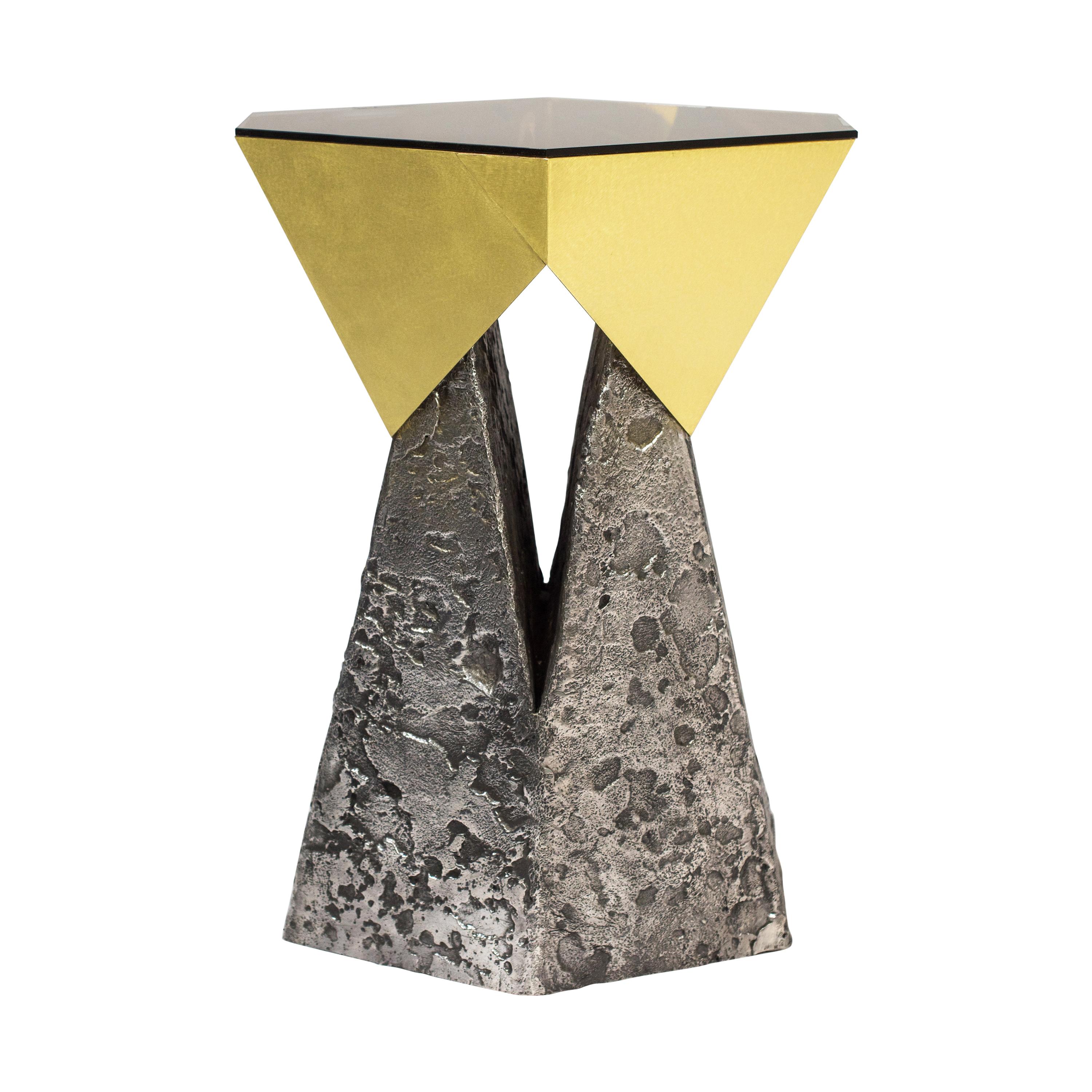 Aluminum and Brass "Palladium" Side Table by Arcana