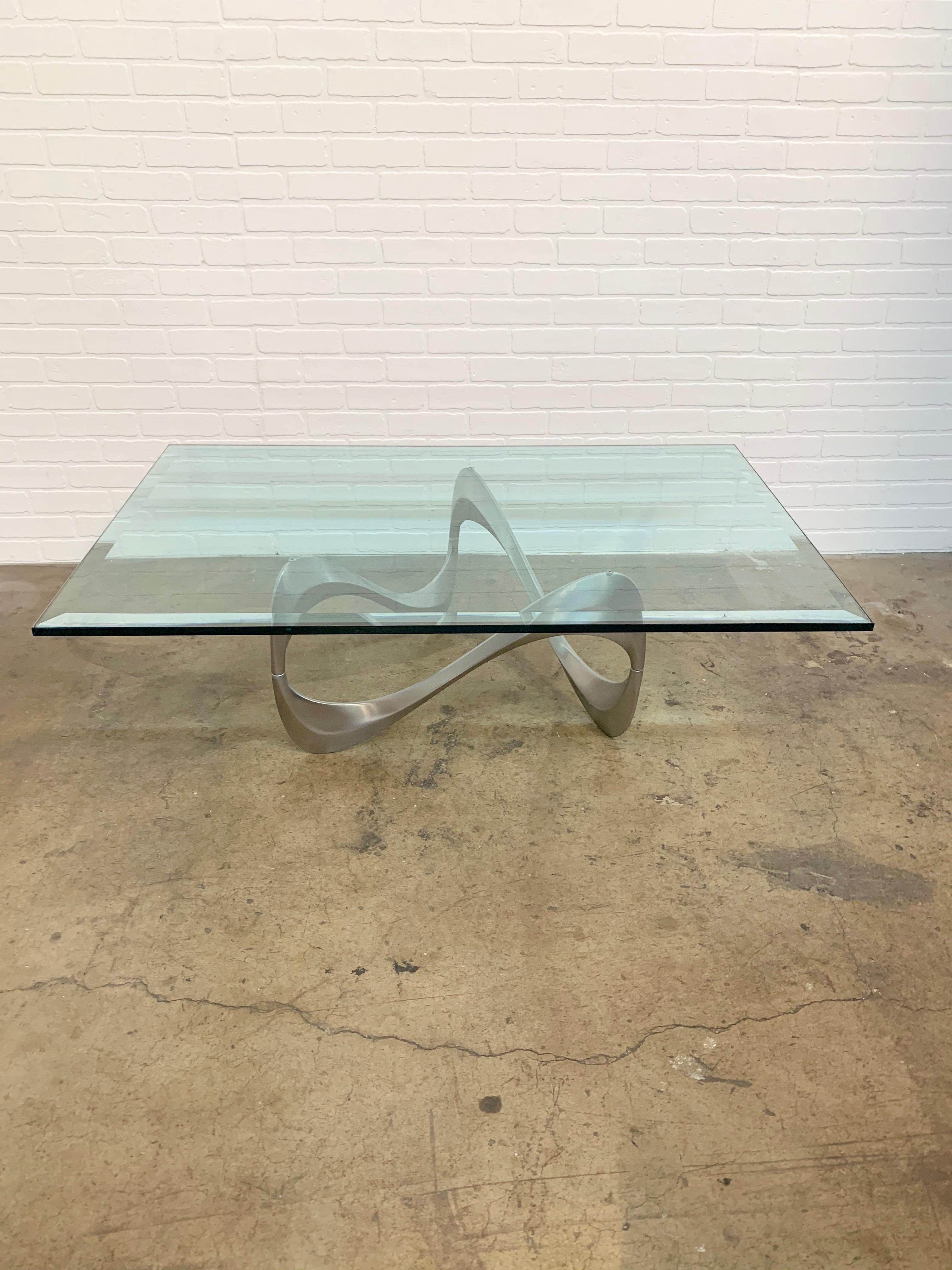 Aluminum and Glass Snake Coffee Table by Knut Hesterberg for Ronald Schmitt 5