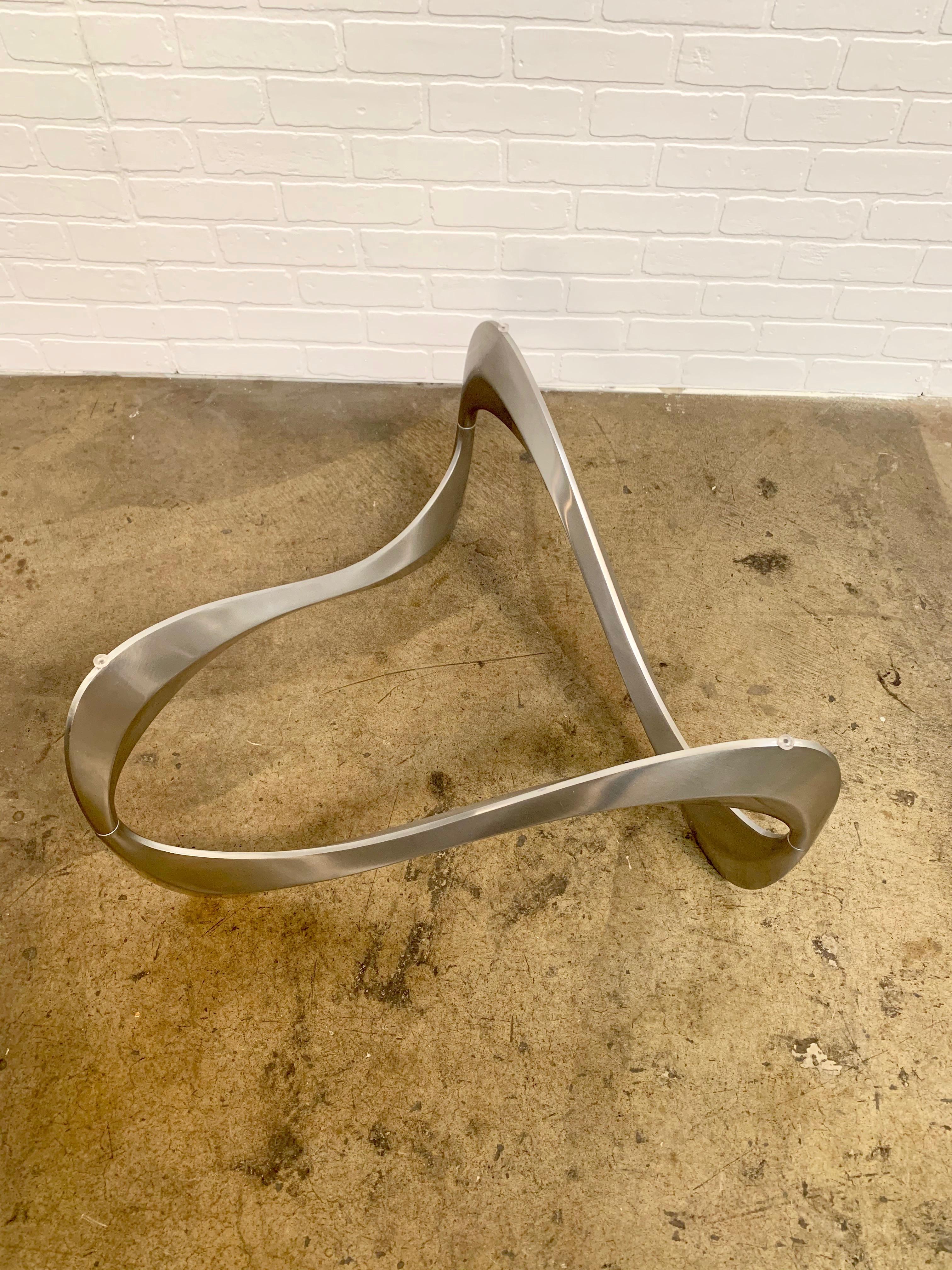 Aluminum and Glass Snake Coffee Table by Knut Hesterberg for Ronald Schmitt 6