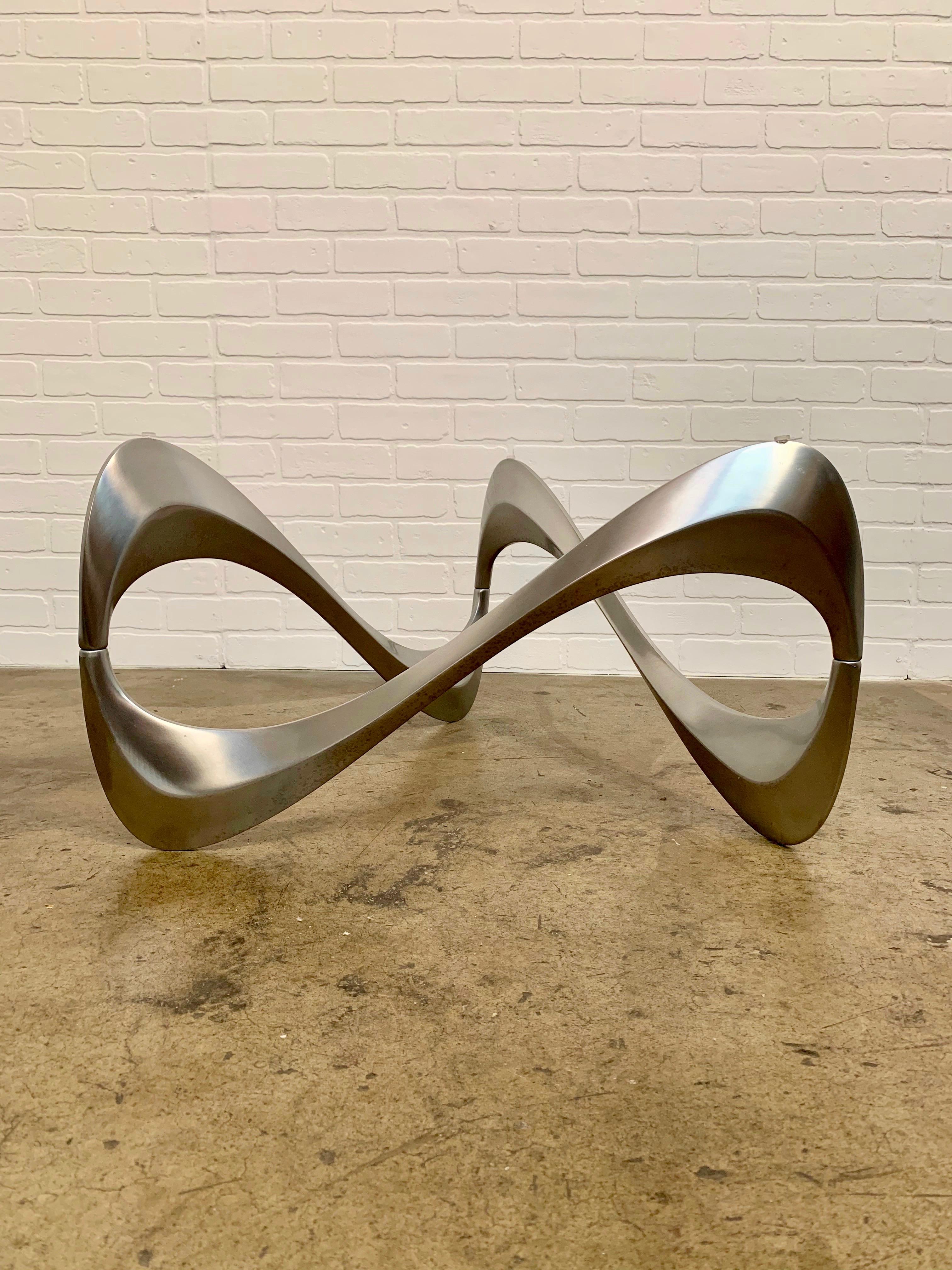 Aluminum and Glass Snake Coffee Table by Knut Hesterberg for Ronald Schmitt 7