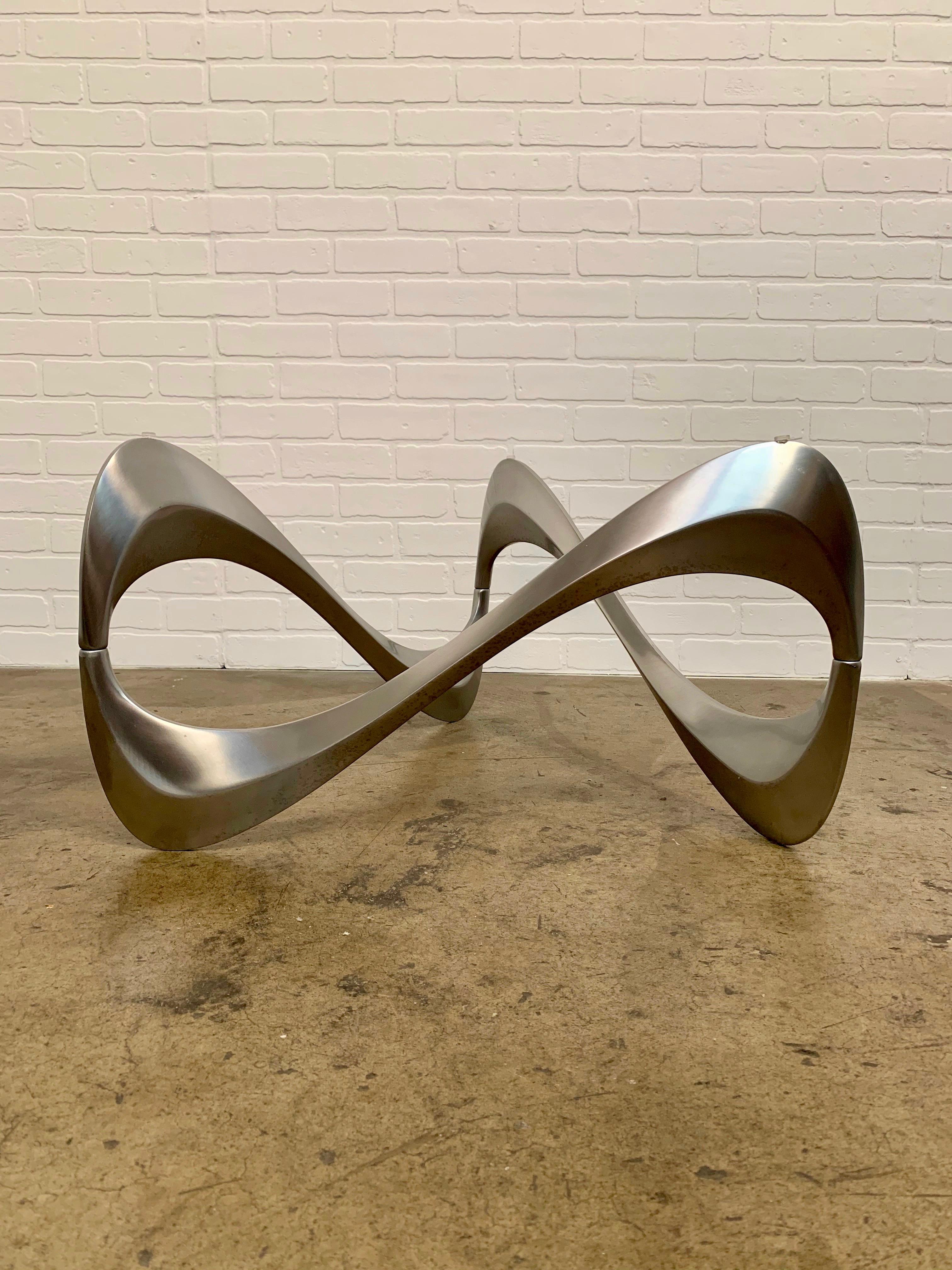 Aluminum and Glass Snake Coffee Table by Knut Hesterberg for Ronald Schmitt 8
