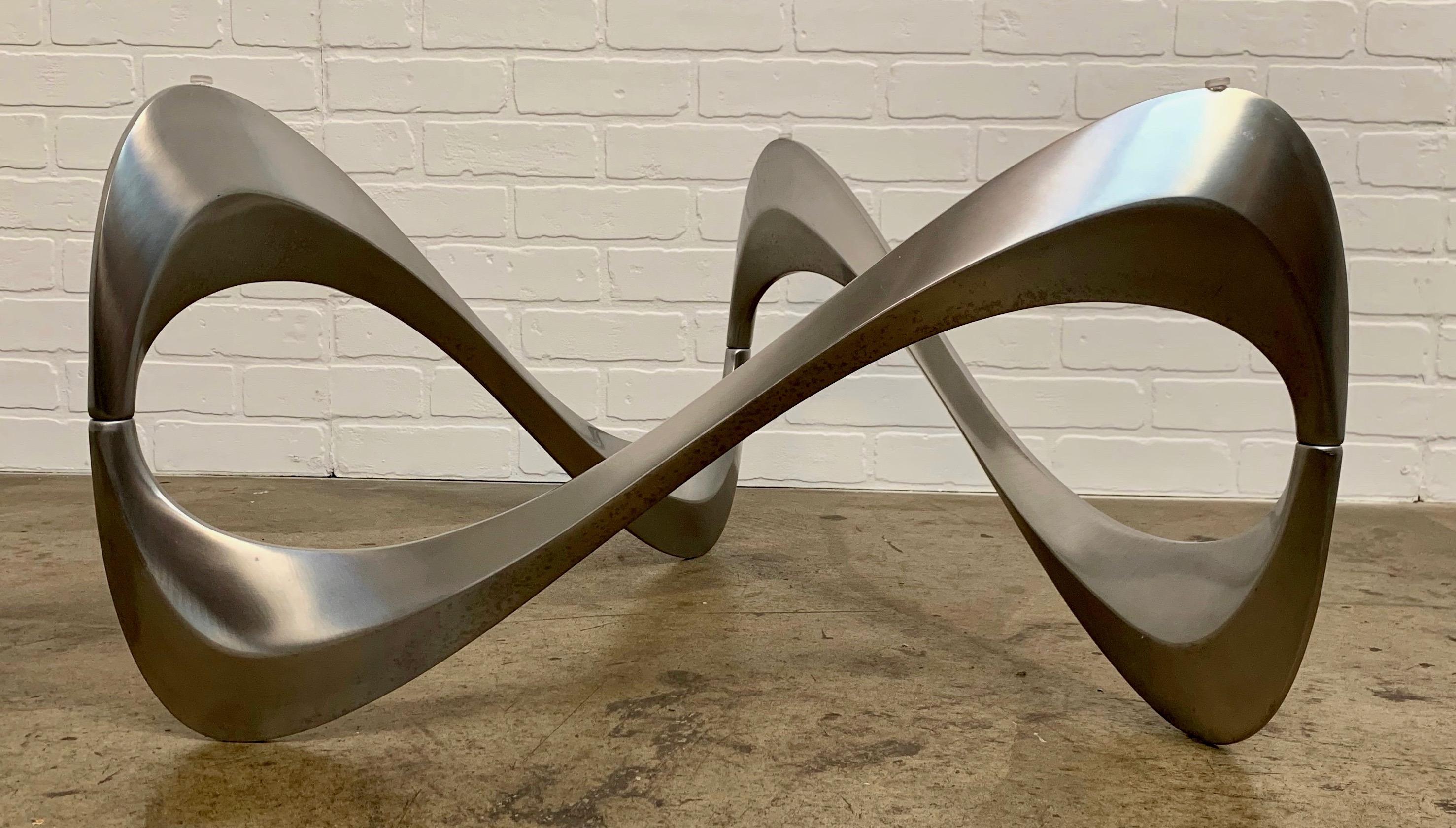 Aluminum and Glass Snake Coffee Table by Knut Hesterberg for Ronald Schmitt 9