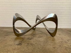 Table basse Snake en aluminium et verre par Knut Hesterberg pour Ronald Schmitt