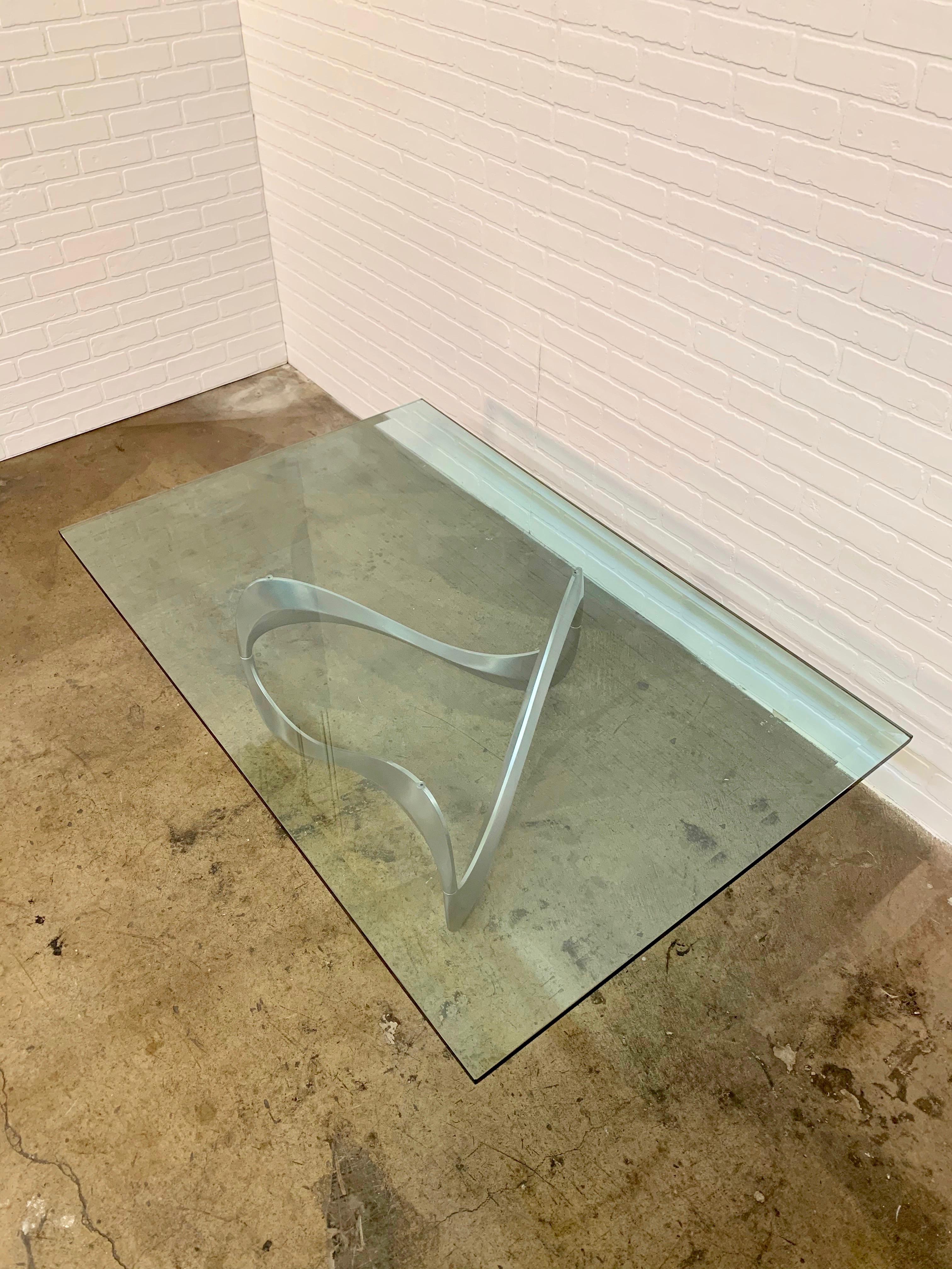 Aluminum and Glass Snake Coffee Table by Knut Hesterberg for Ronald Schmitt 2