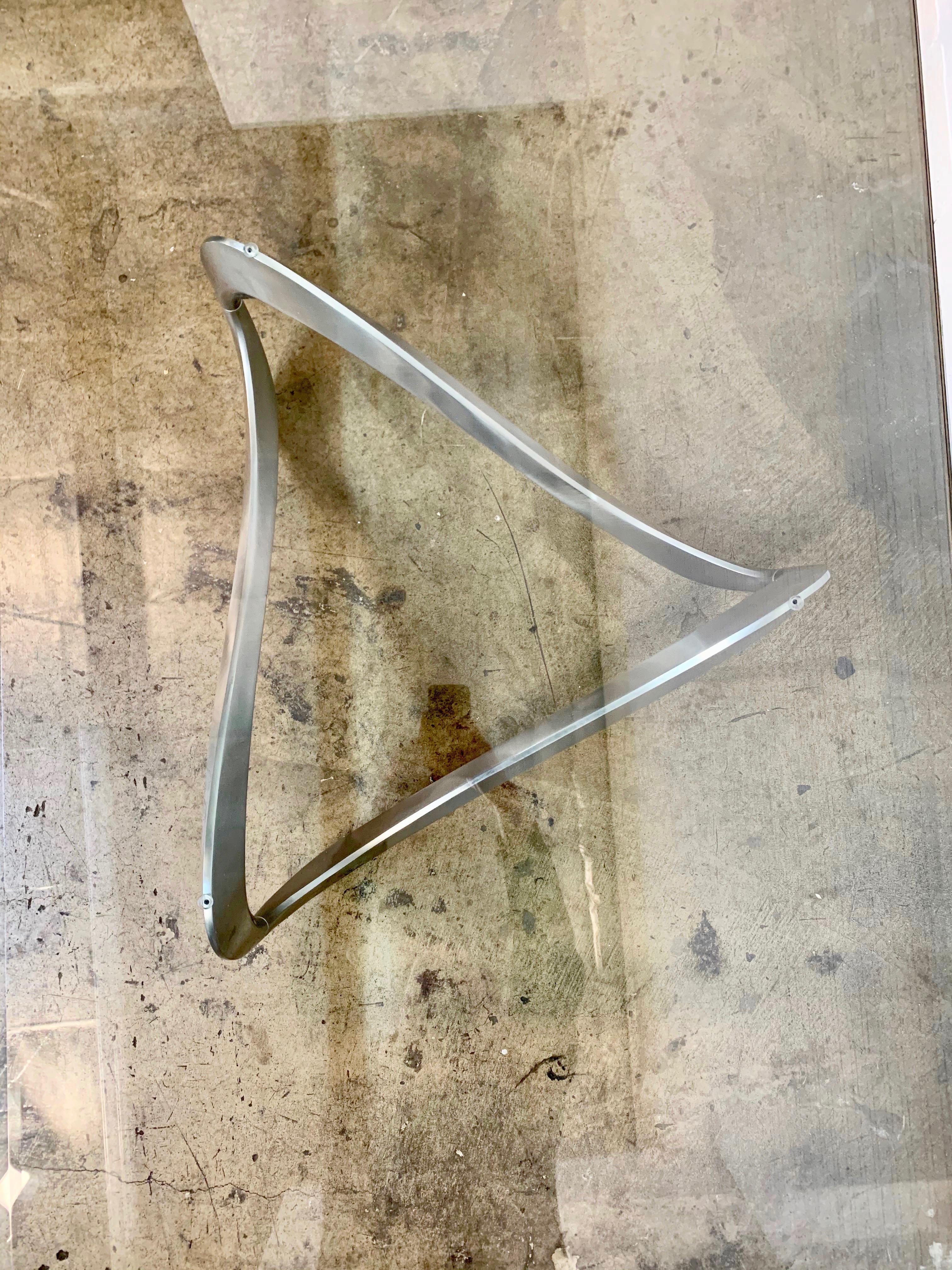 Aluminum and Glass Snake Coffee Table by Knut Hesterberg for Ronald Schmitt 3