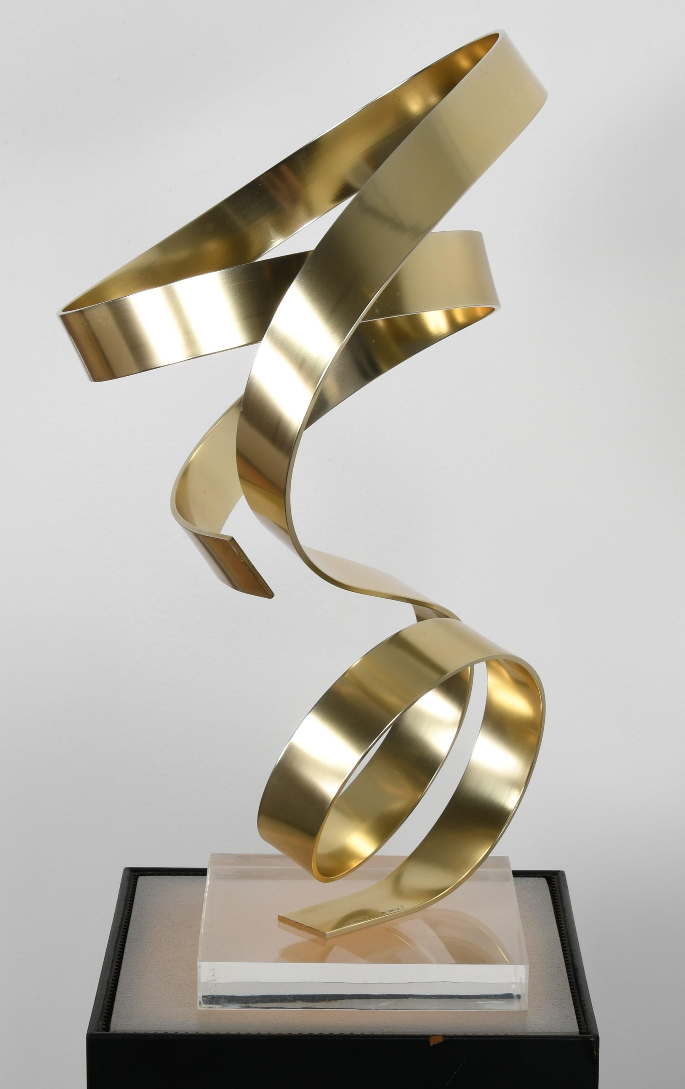 Mid-Century Modern Aluminum and Lucite Ribbon Sculpture by Dan Murphy, 1982