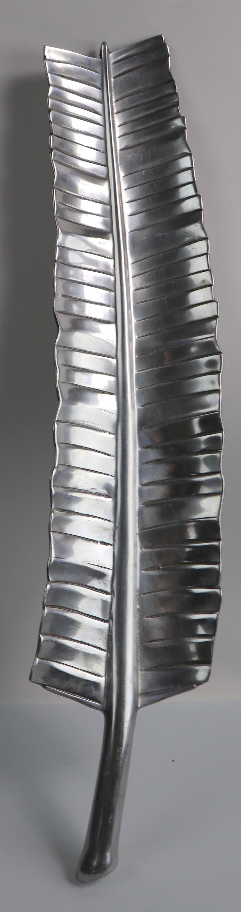Aluminum Banana Leaf Serving Dish by Bruce Fox for Royal Hickman 3