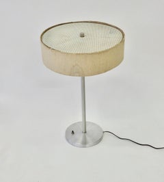 Aluminum Base Table Lamp with Original Tilt Top Silk Shade