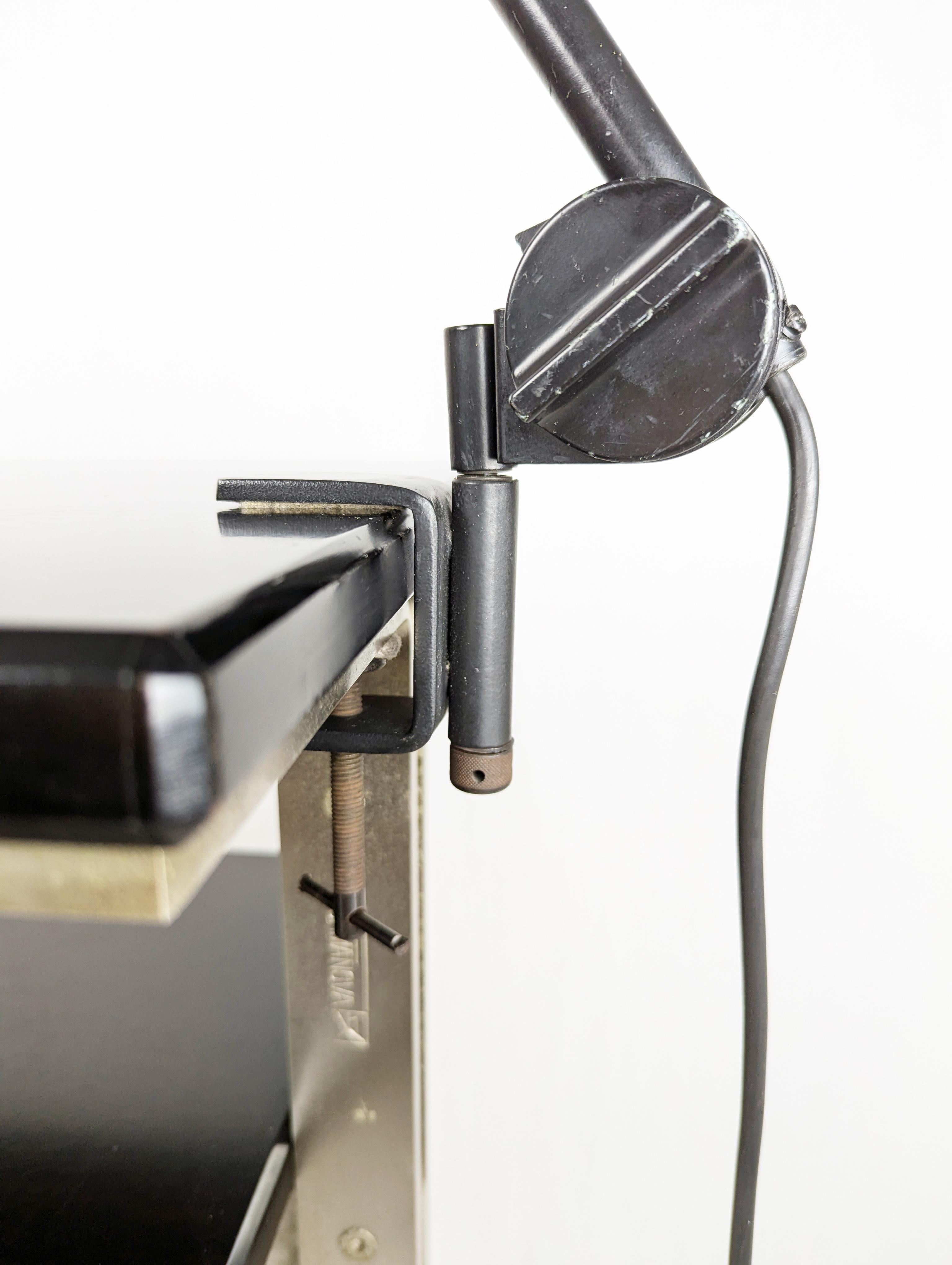 Space Age Aluminum & Black Metal Sintesi Table Lamp by Ernesto Gismondi for Artemide, 1970 For Sale