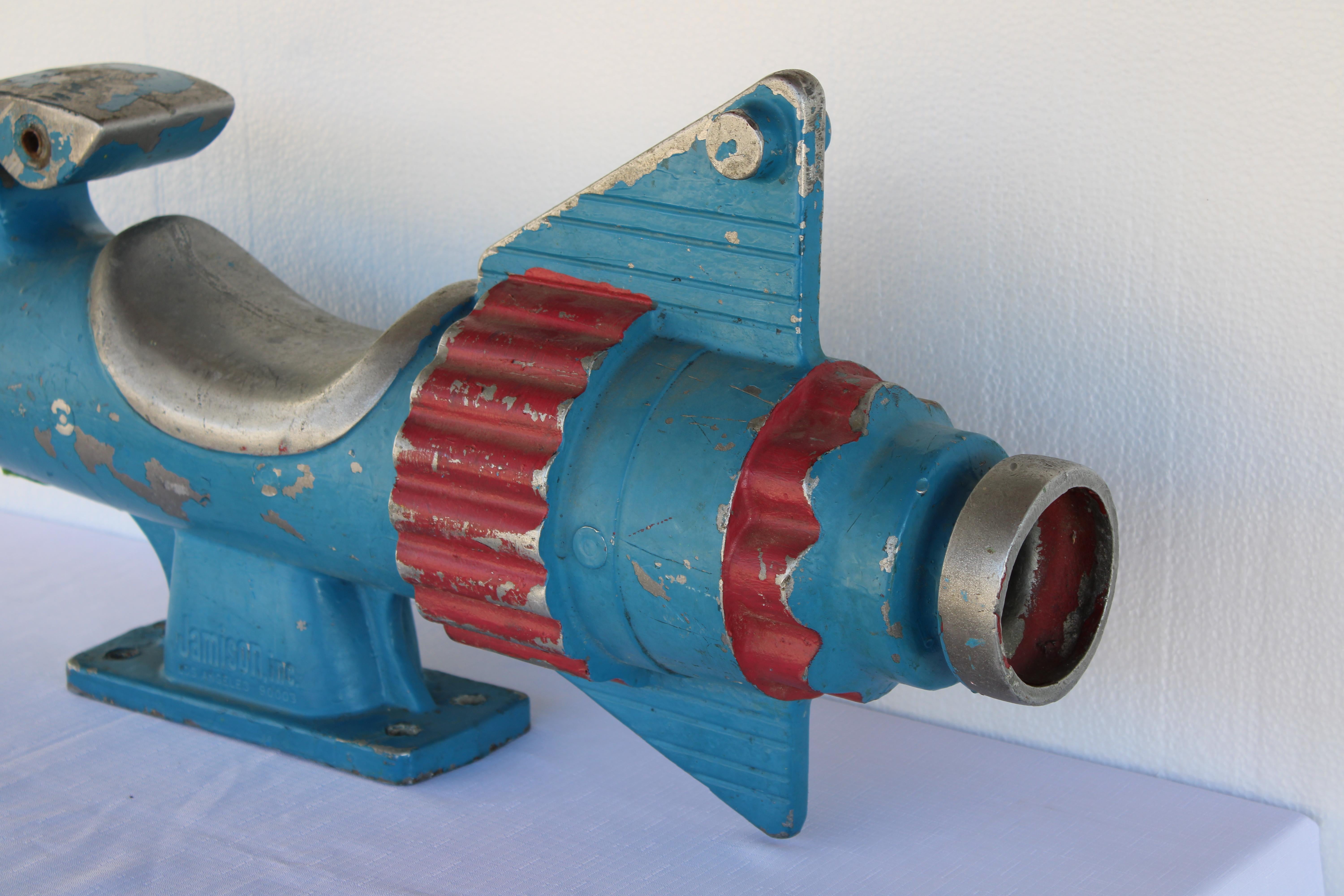 Aluminum Blue Rocket Playground Toy Sculpture In Good Condition In Palm Springs, CA