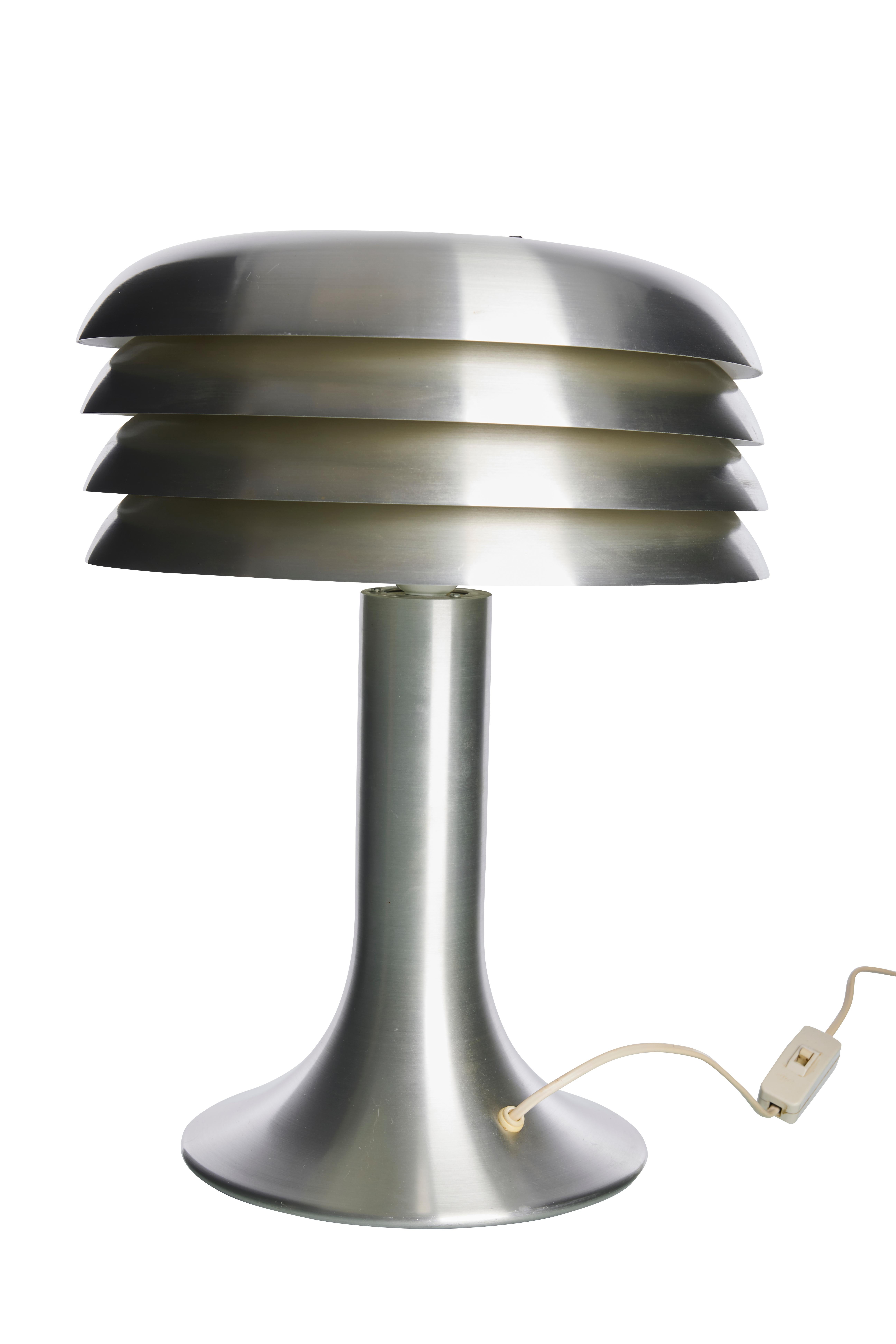 Mid-Century Modern Aluminum Bn-25 Table Lamp by Hans-Agne Jakobsson, 1960s