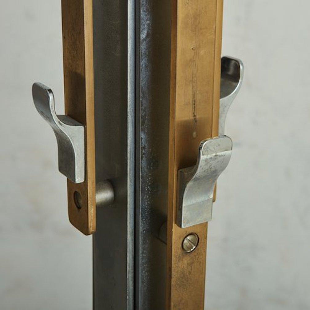 Aluminum + Brass Coat Rack With Marble Base, Italy 20th Century For Sale 6