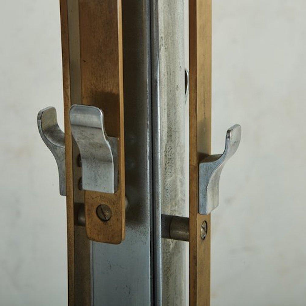 Aluminum + Brass Coat Rack With Marble Base, Italy 20th Century For Sale 4