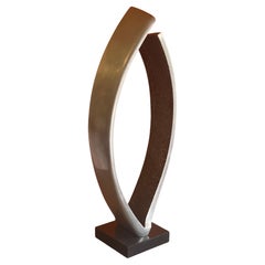 Aluminum Cast Abstract Sculpture "Introspect" on Marble Base by James C. Myford