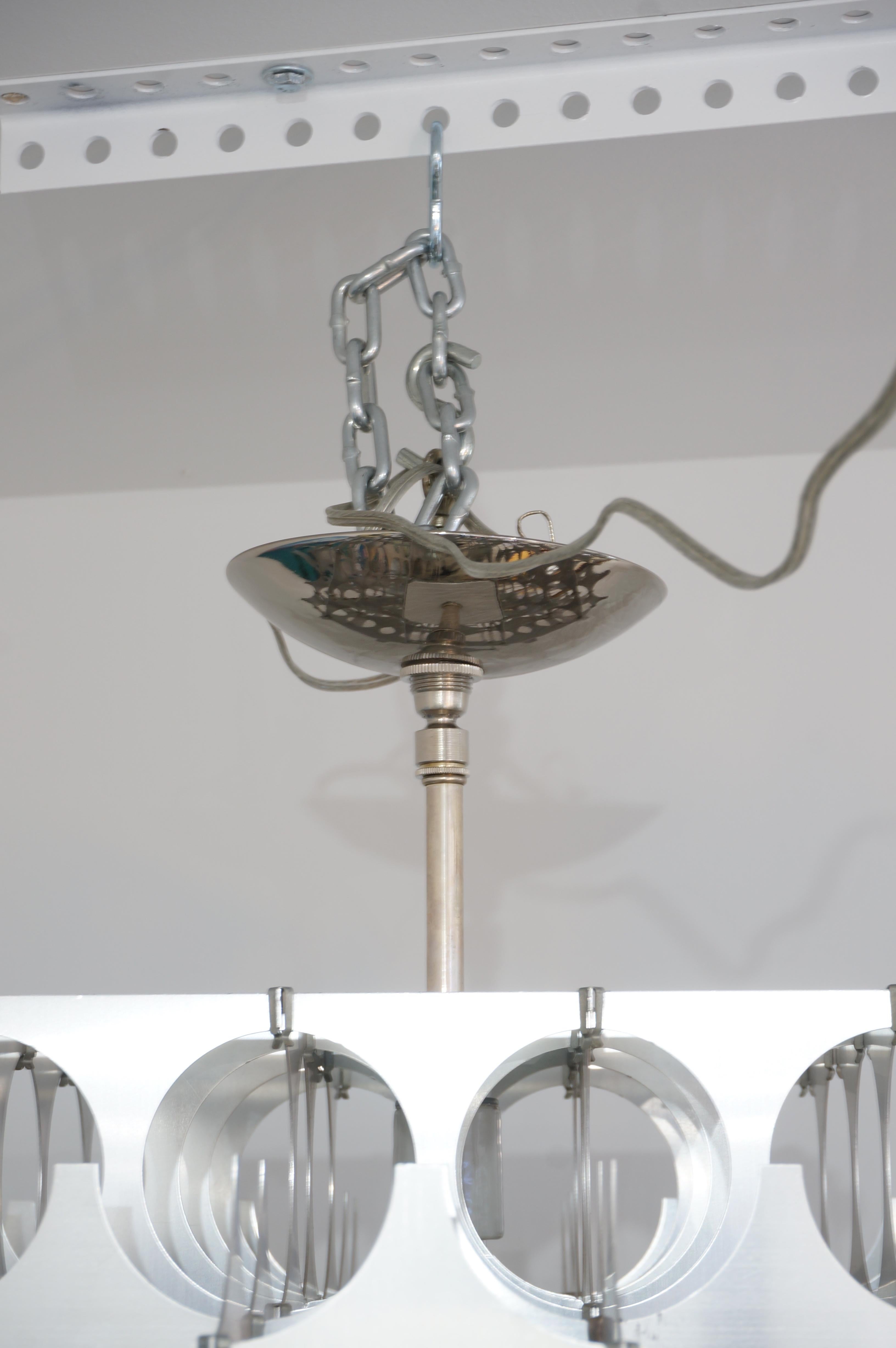 Aluminum Chandelier by Max Sauze In Good Condition For Sale In West Palm Beach, FL