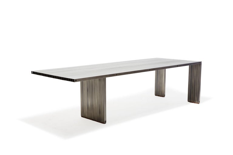 Aluminum Compression Table in Antique Nickel For Sale at 1stDibs
