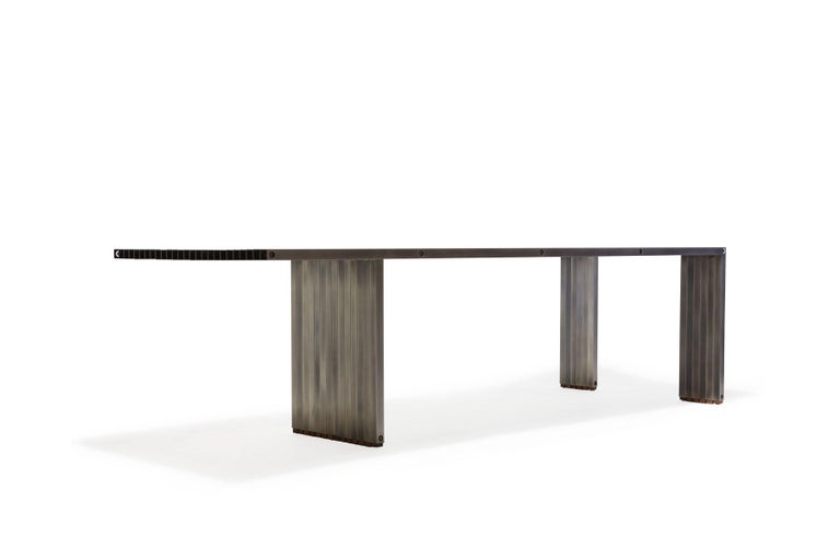 Aluminum Compression Table in Antique Nickel For Sale at 1stDibs