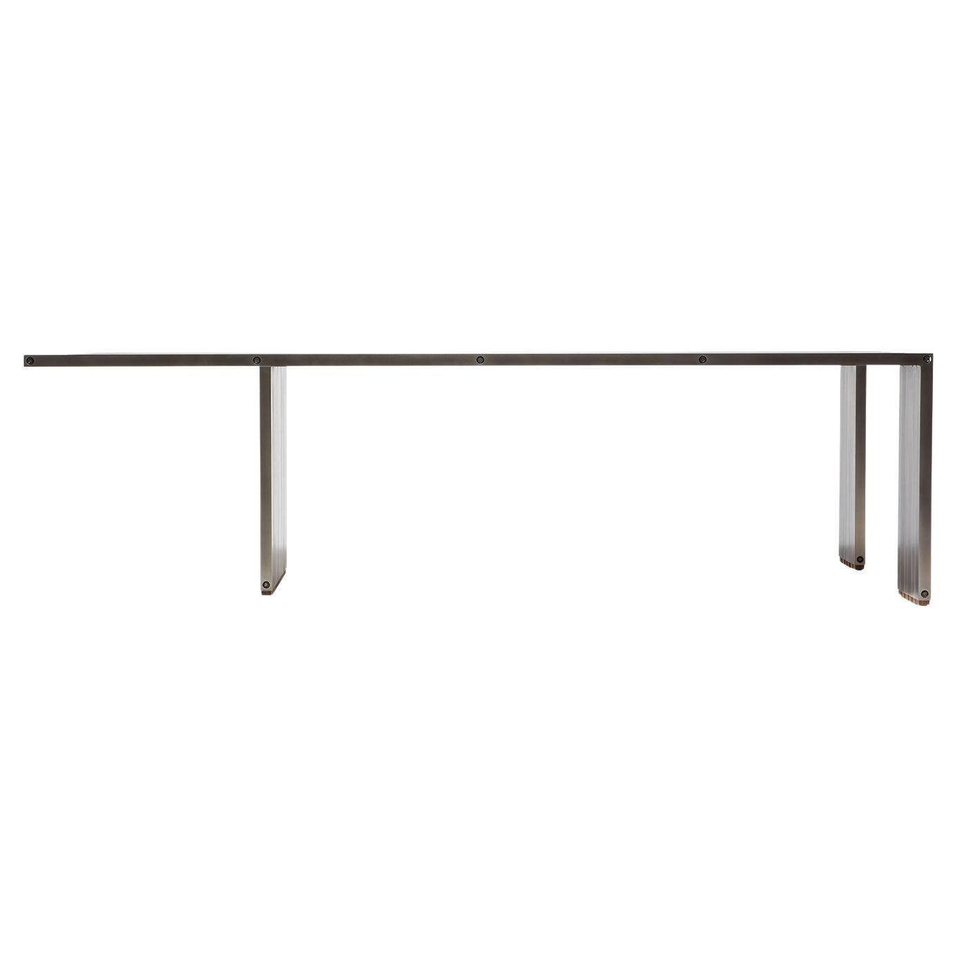 Aluminum Compression Table in Antique Nickel For Sale