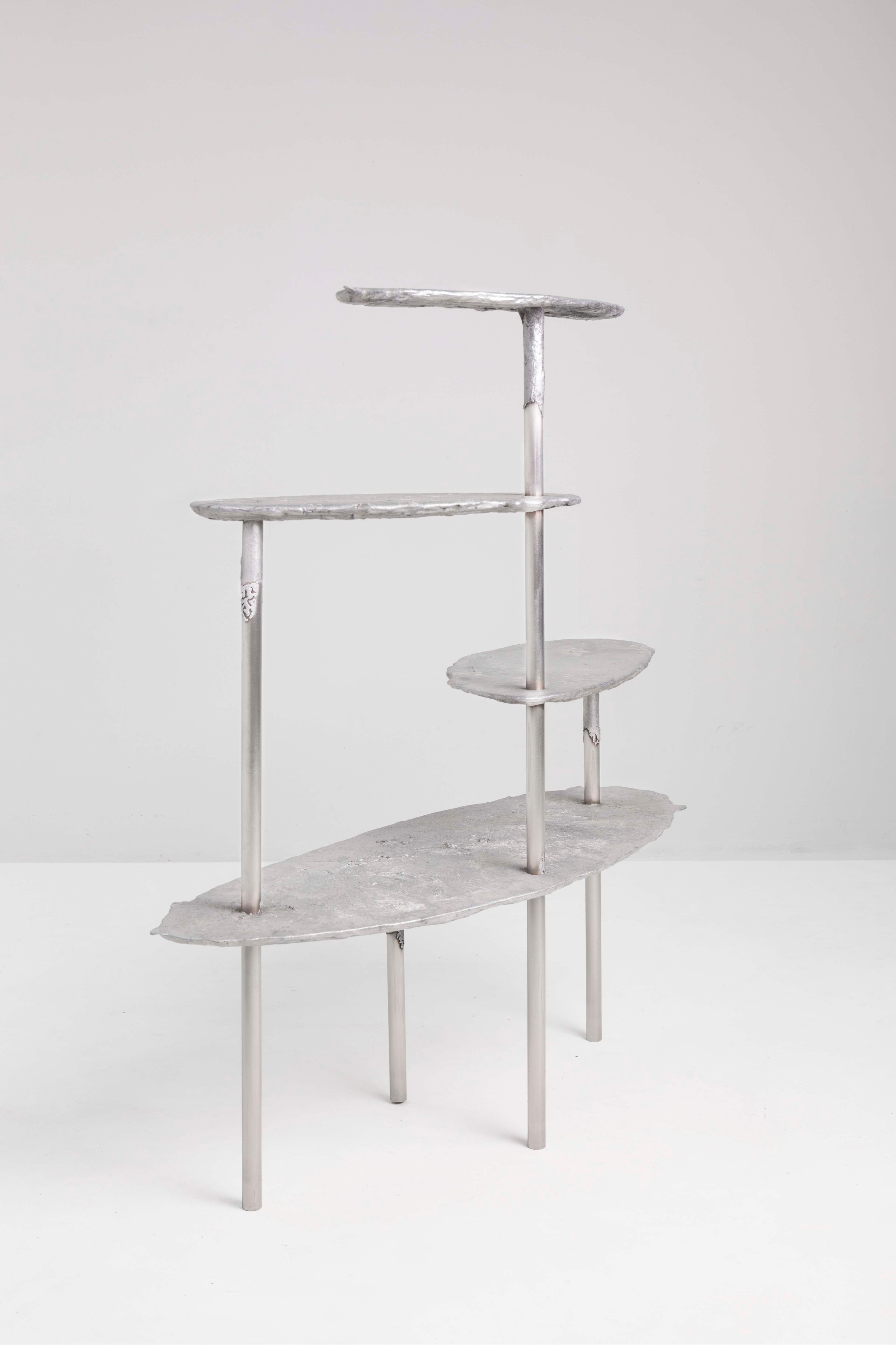 Aluminum Concretion Shelf by Studio Julien Manaira In New Condition For Sale In Geneve, CH