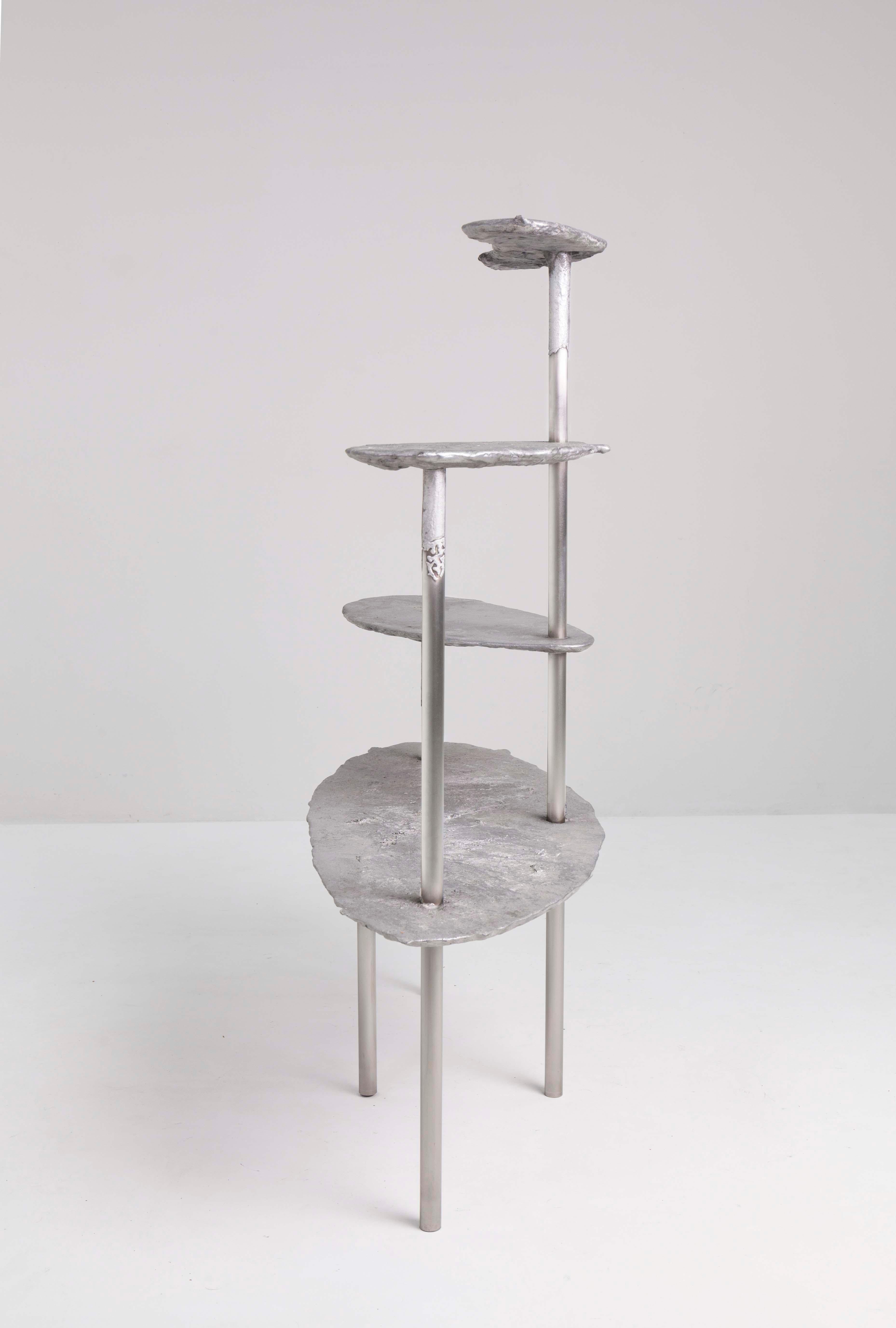 Contemporary Aluminum Concretion Shelf by Studio Julien Manaira For Sale