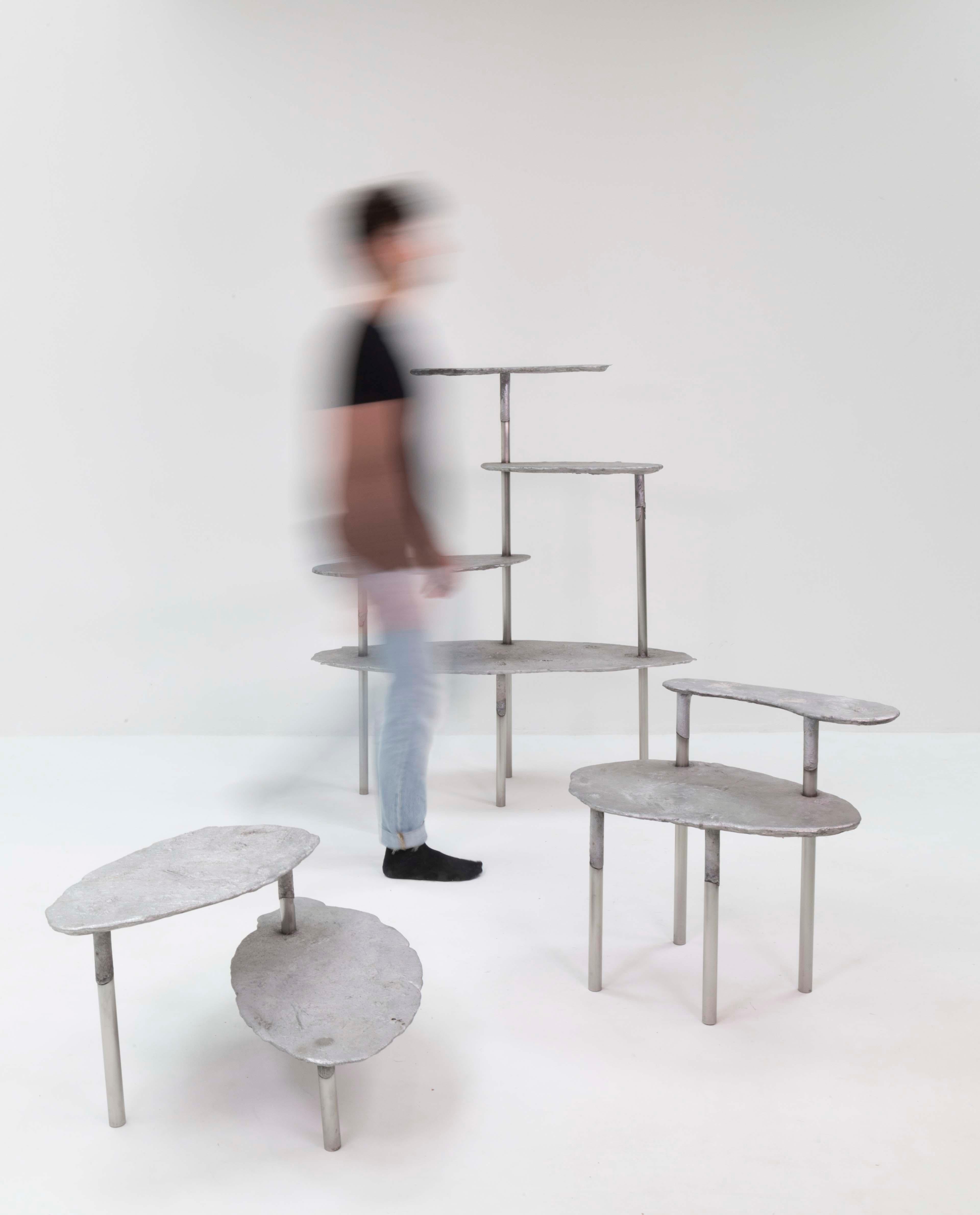 Aluminum Concretion Shelf by Studio Julien Manaira For Sale 3