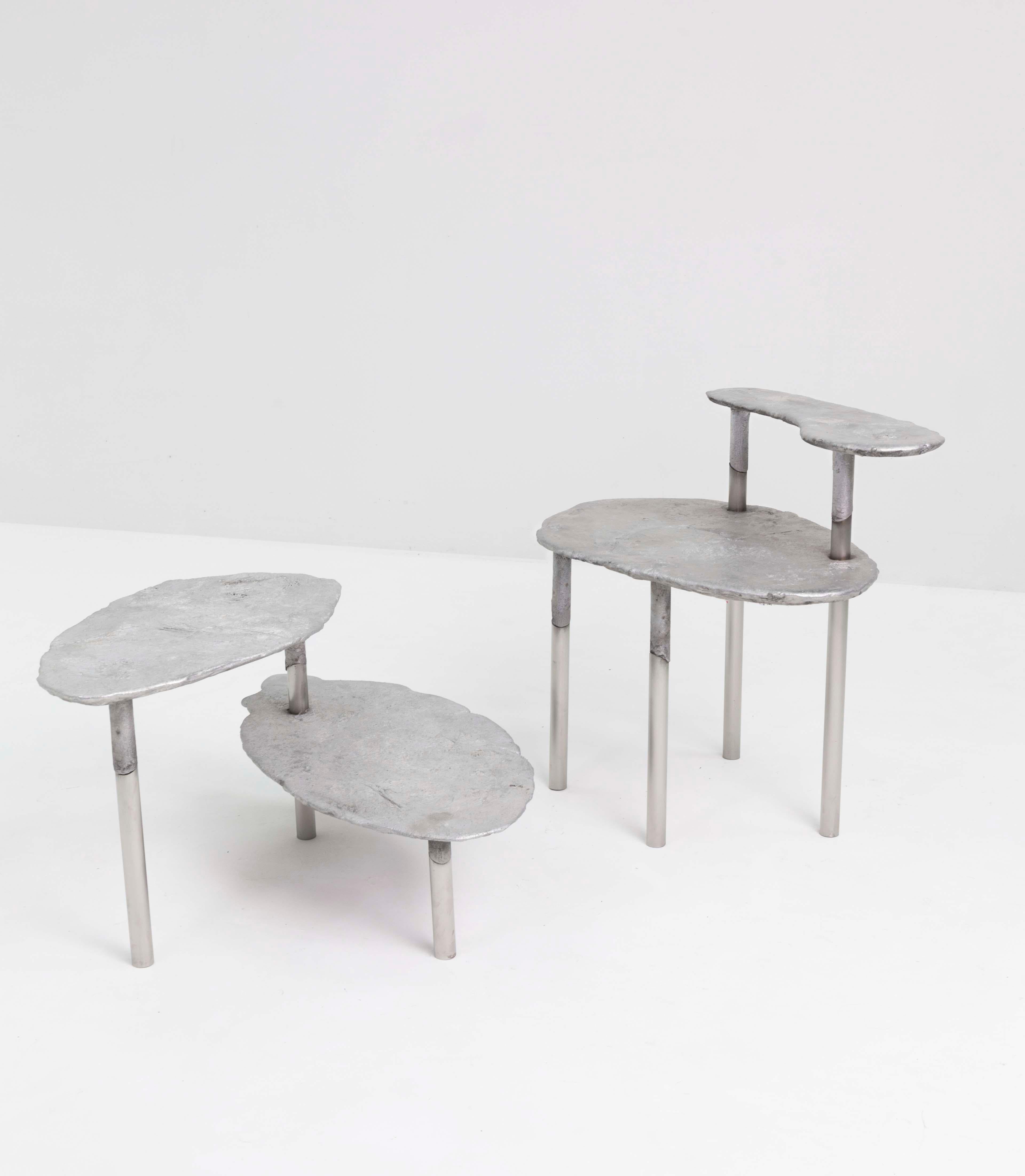 Aluminum Concretion Stool by Studio Julien Manaira In New Condition In Geneve, CH