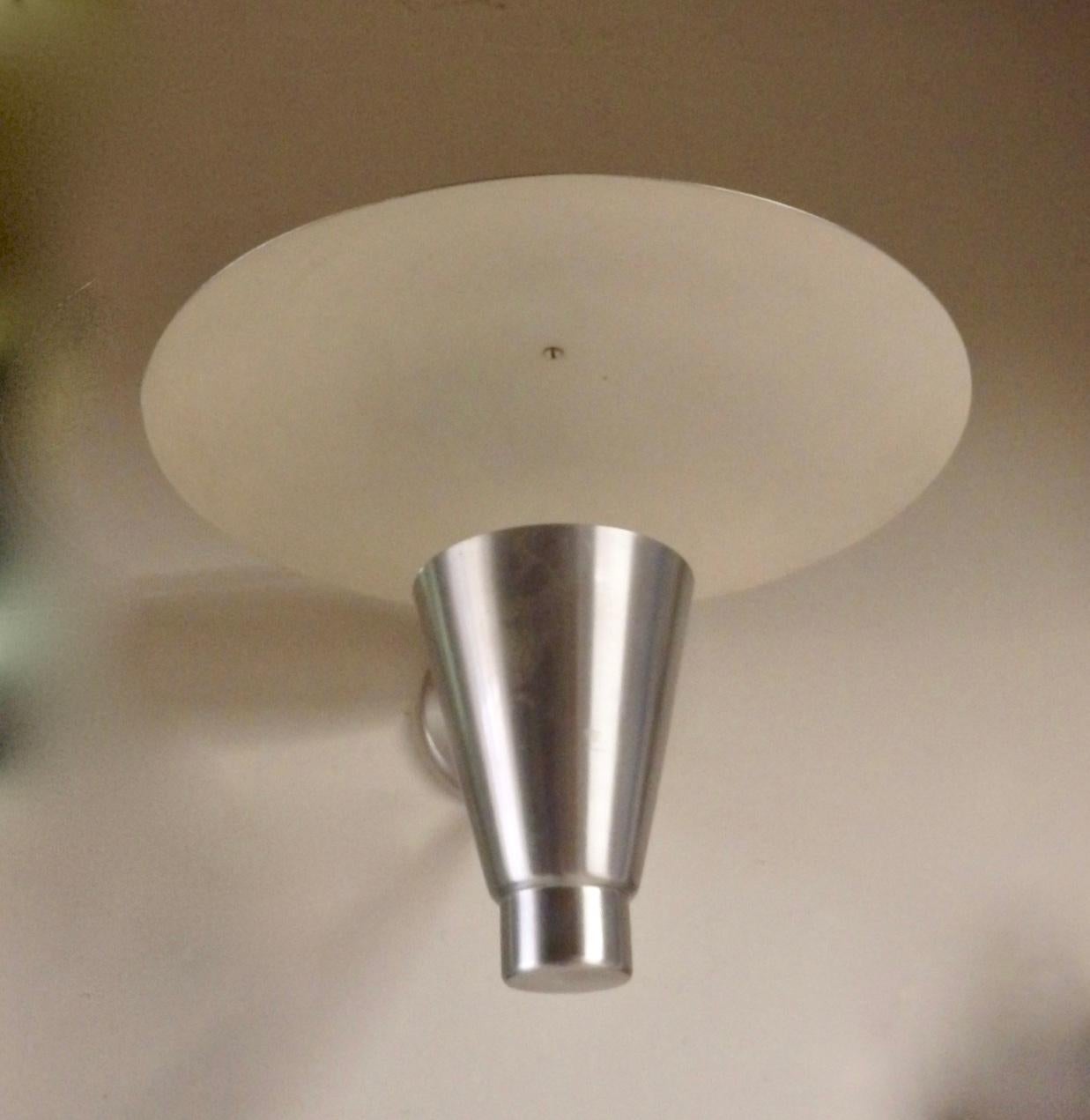 American Aluminum Cone with Deflector Wall Sconce For Sale