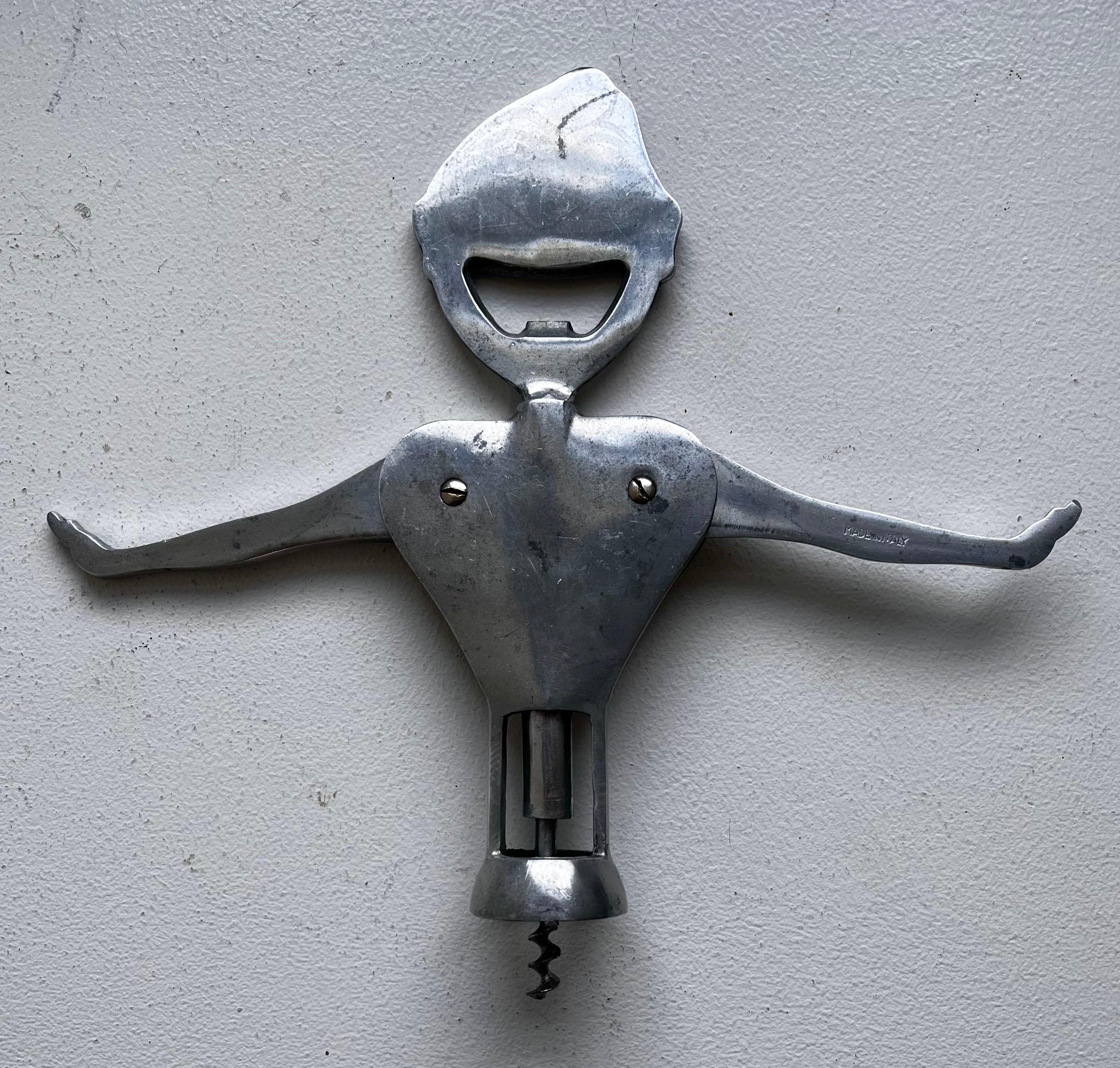 Aluminium-Korkenzieher und -Flaschenöffner, Italien, 1950er Jahre

gekennzeichnet: 