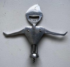 Aluminum Corkscrew and Bottle Opener, Italy, 1950's