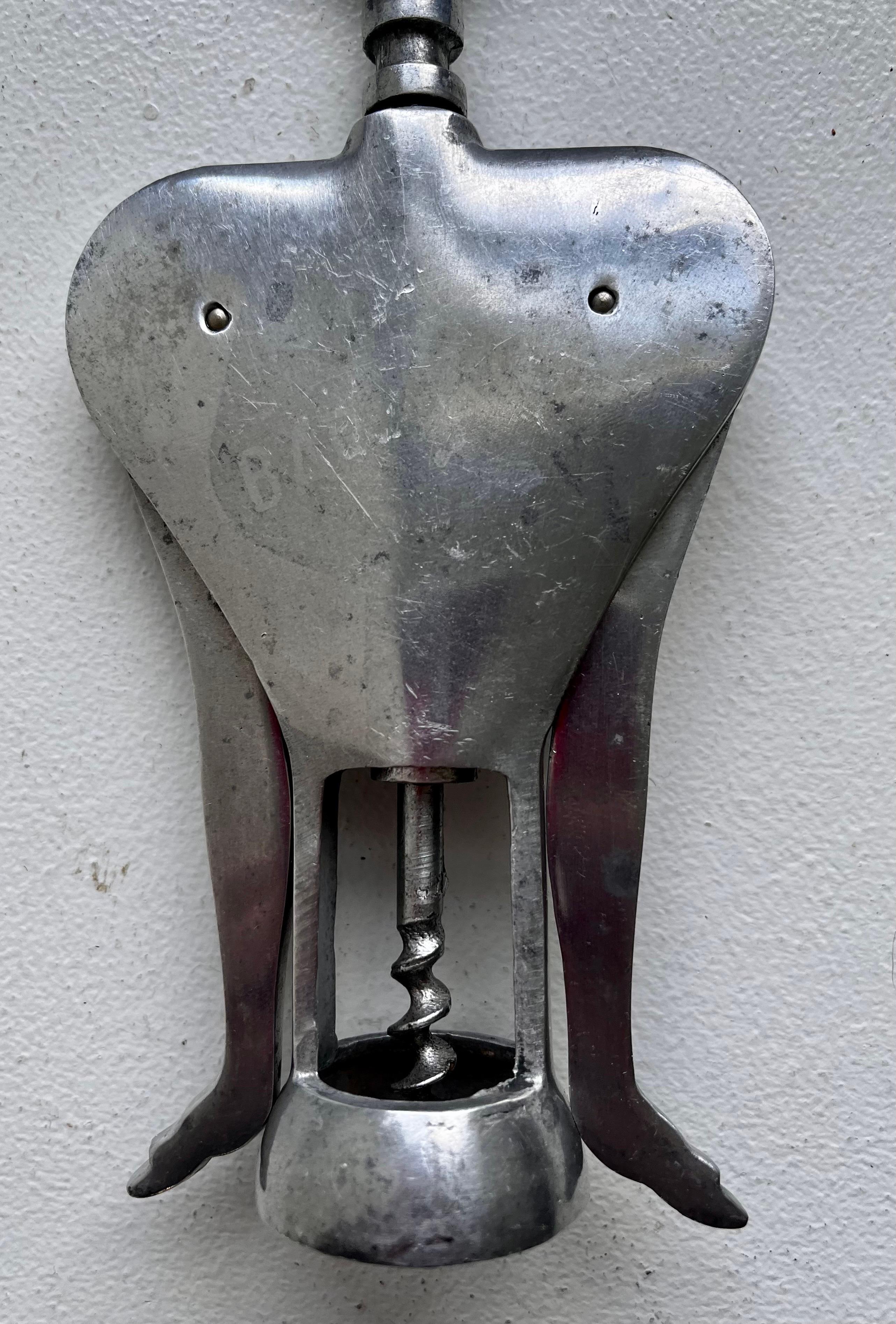 Aluminium-Korkenzieher und -Flaschenöffner, Italien, 1950er Jahre (20. Jahrhundert) im Angebot