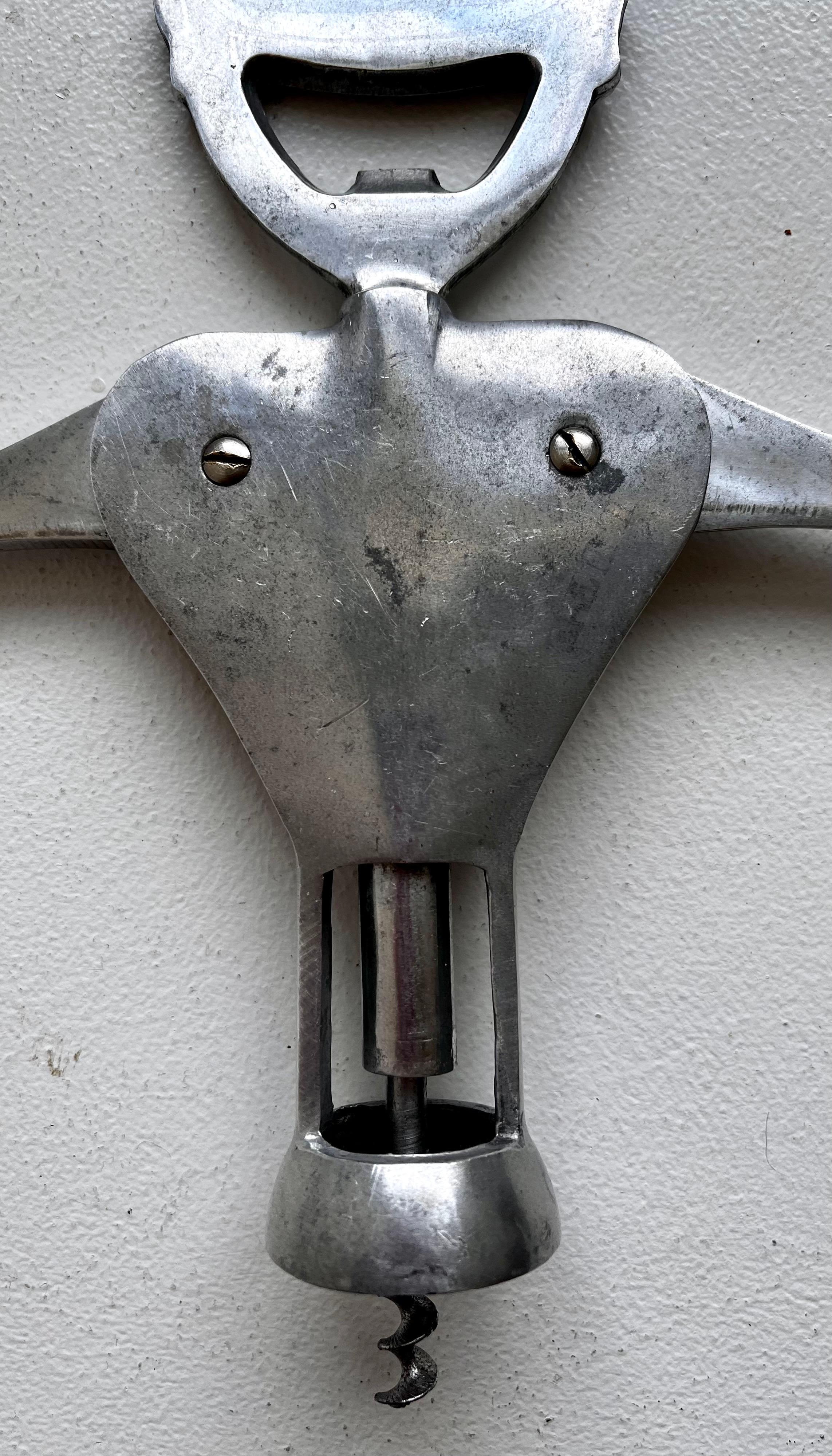 Aluminium-Korkenzieher und -Flaschenöffner, Italien, 1950er Jahre im Angebot 1