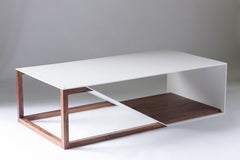 Cortado Coffee Table by Harkavy Furniture: Powder-Coated Aluminum & Walnut