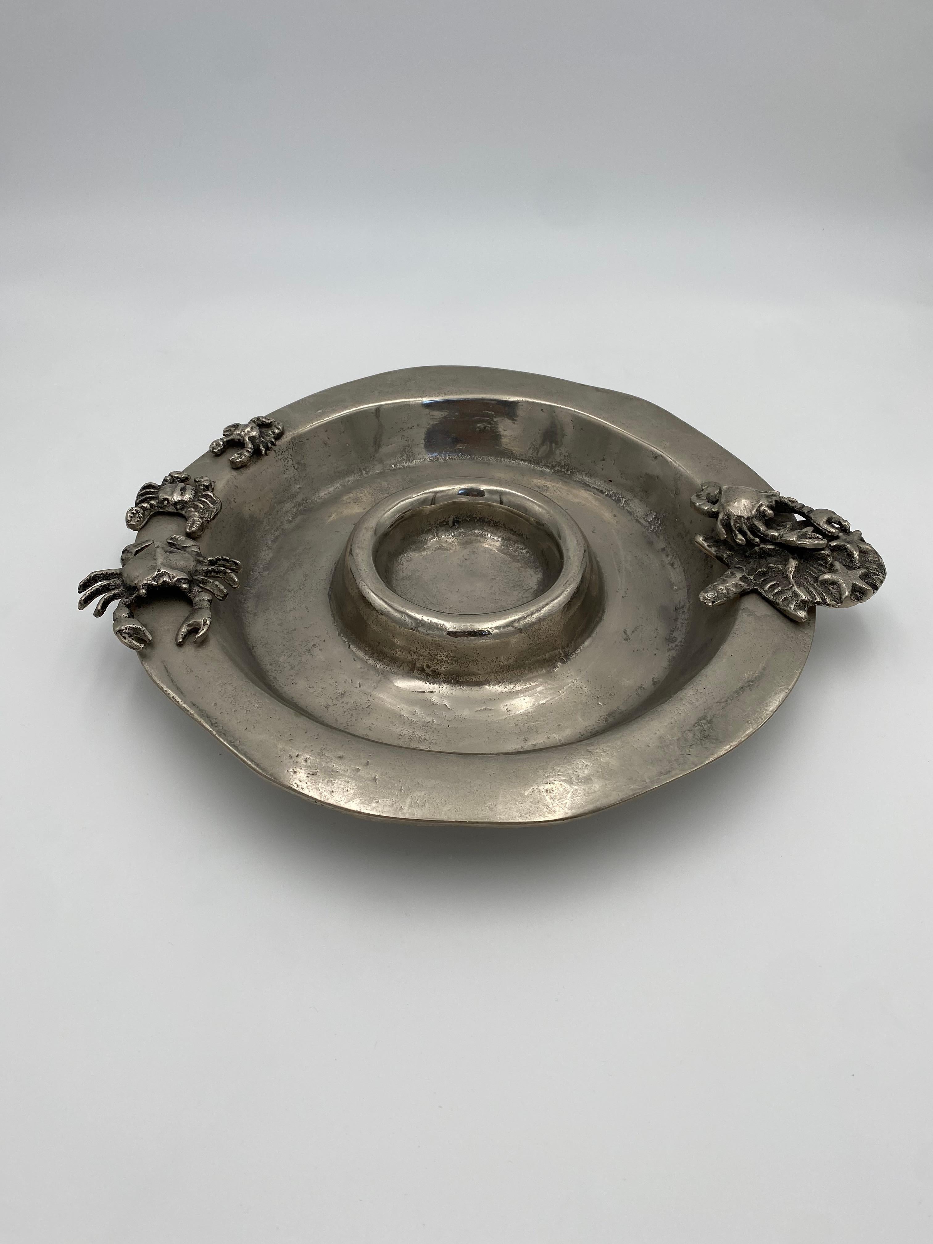 Hand-Crafted Aluminum Crab/Seafood Serving Platter For Sale
