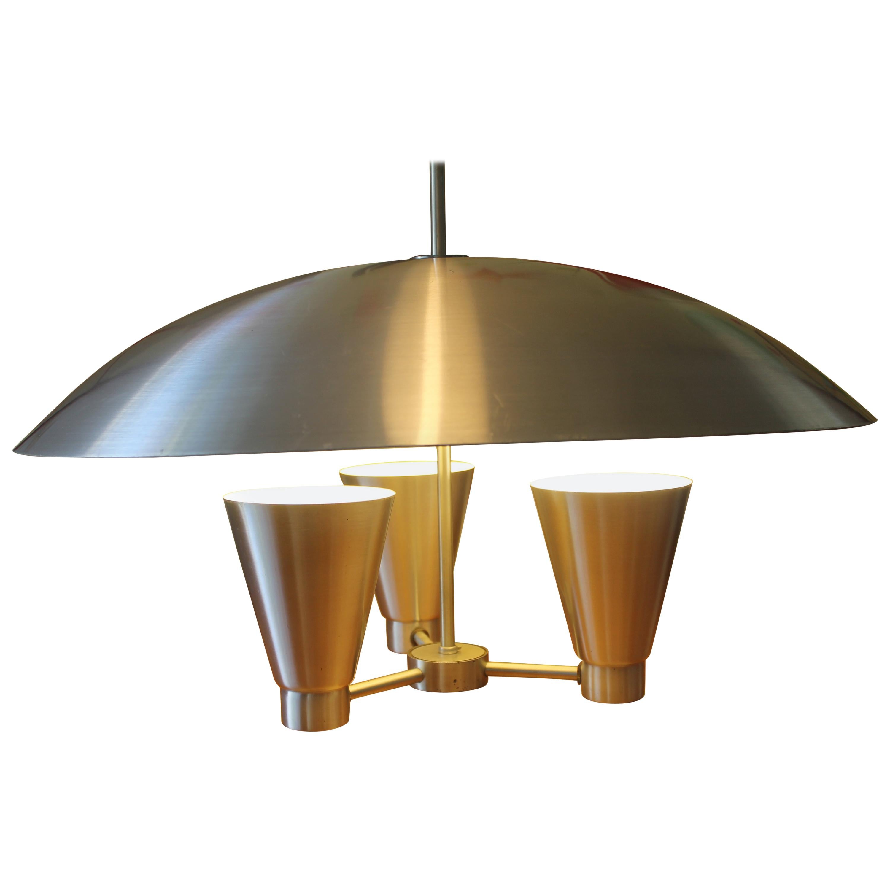 Aluminum Dome Canister Midcentury Chandelier