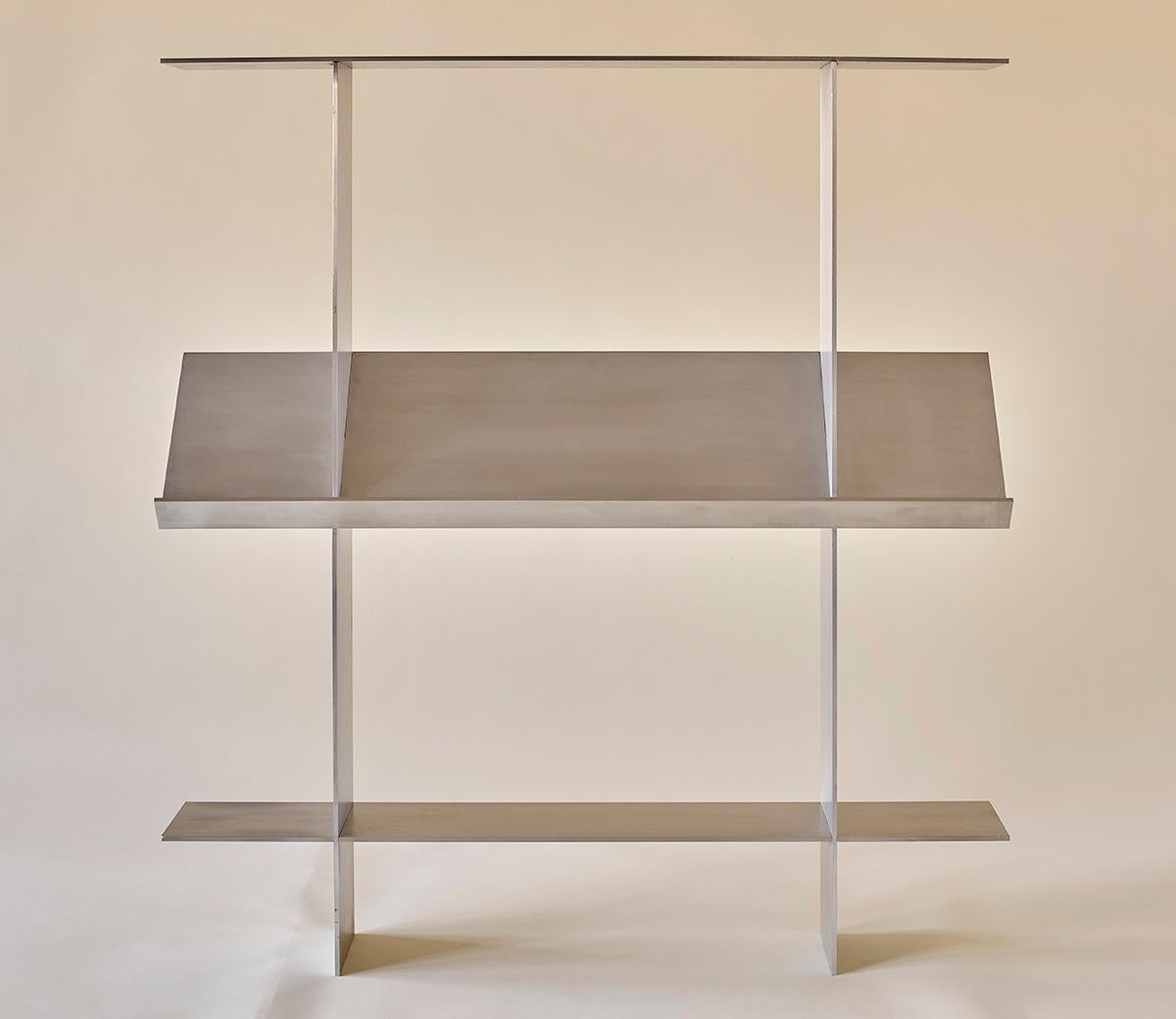 Modern Aluminum Domino Shelf by Mock Studio For Sale