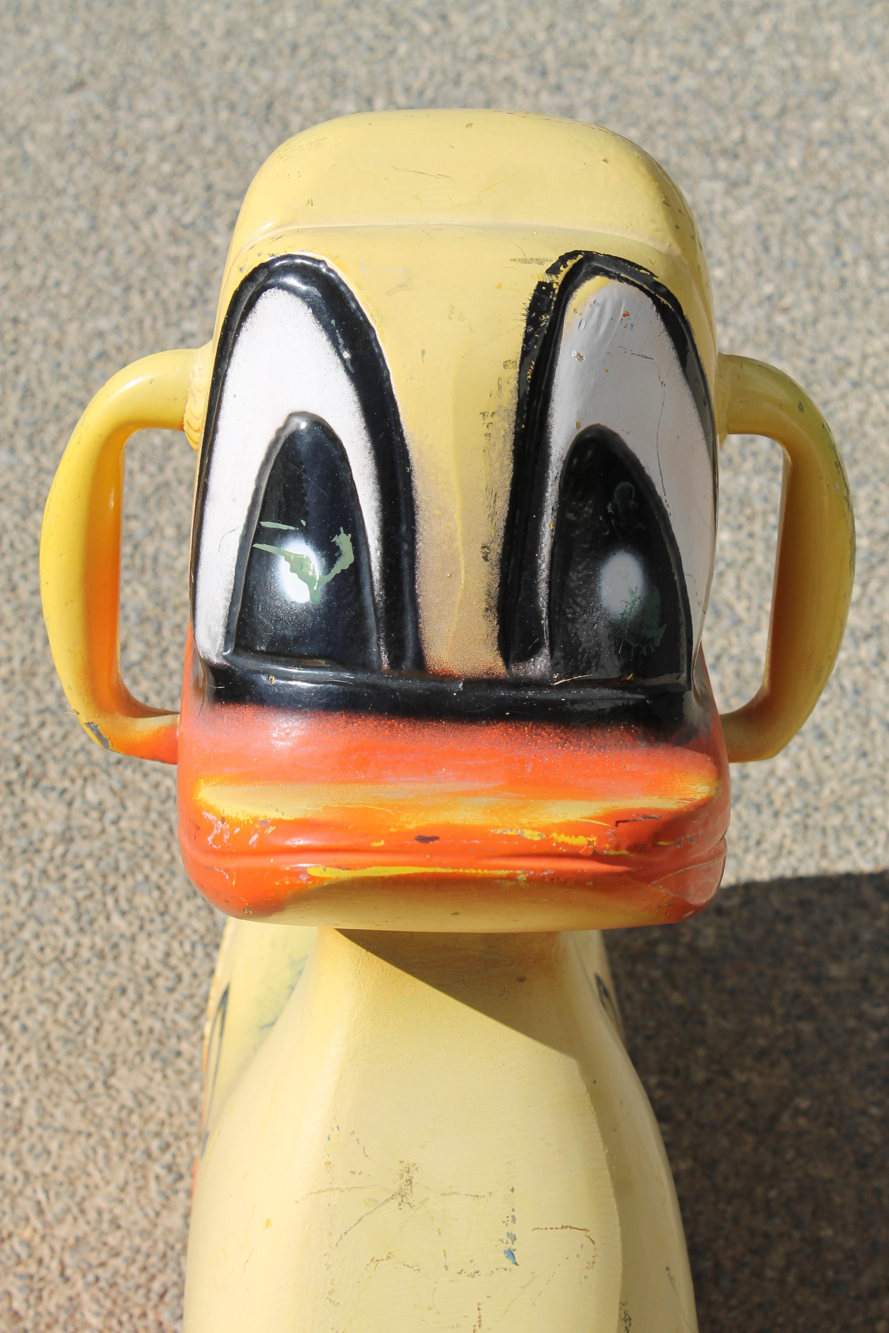 Mid-20th Century Aluminum Duck Playground Toy Sculpture