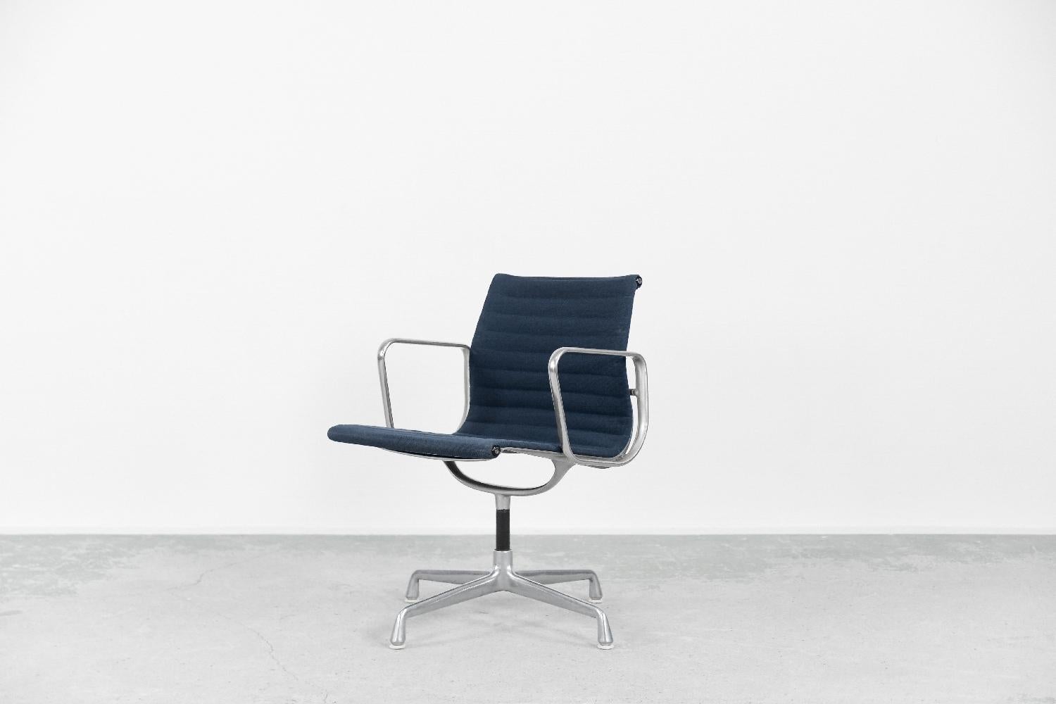 American Vintage Fabric Aluminum EA 108 Desk Chair by Charles&Ray Eames for Herman Miller