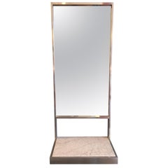 Aluminum Entrance Mirror in the Manner of Milo Baughman