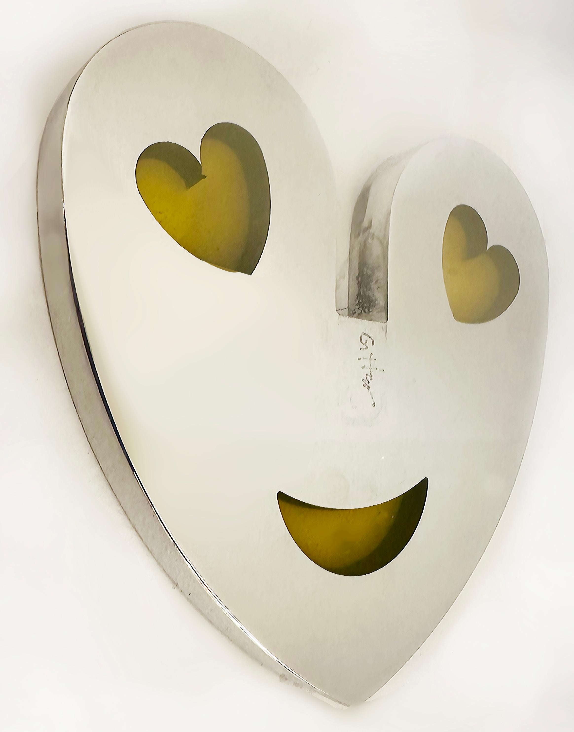 Contemporary   Aluminum, Epoxy Resin Interlocking Hearts Sculpture by Michael Gitter For Sale