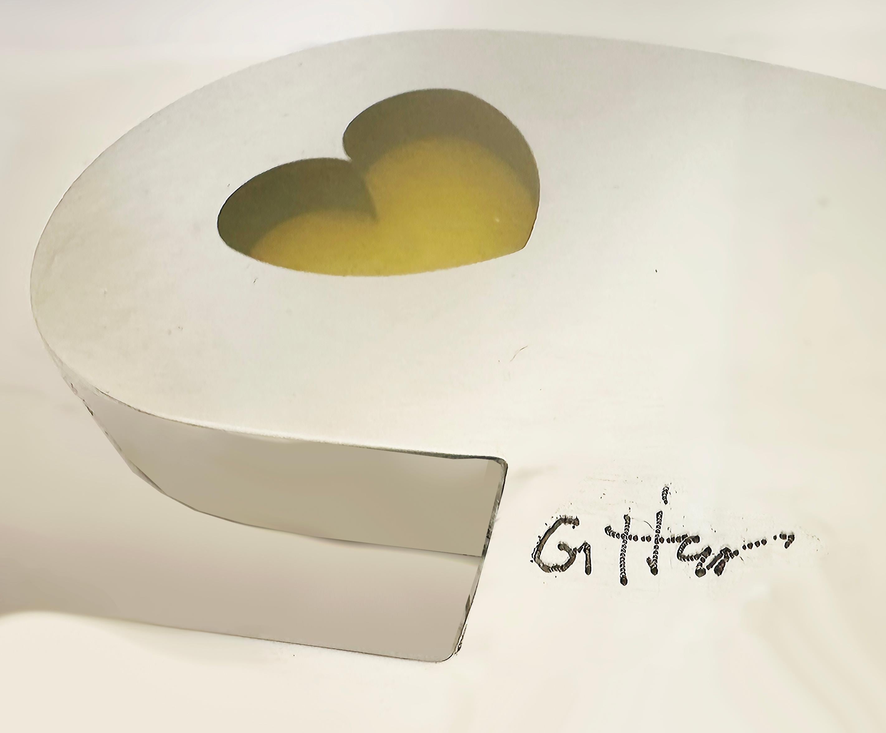  Aluminum, Epoxy Resin Interlocking Hearts Sculpture by Michael Gitter For Sale 1