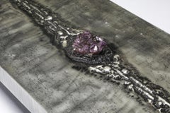 Aluminum Etched Coffee Table with Amethyst Inlay by Marc D'Haenens