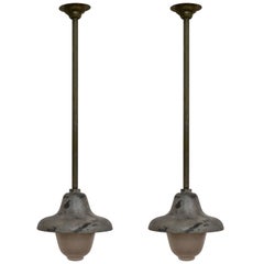Vintage Aluminum Explosion Proof Holophane Pendant Lights